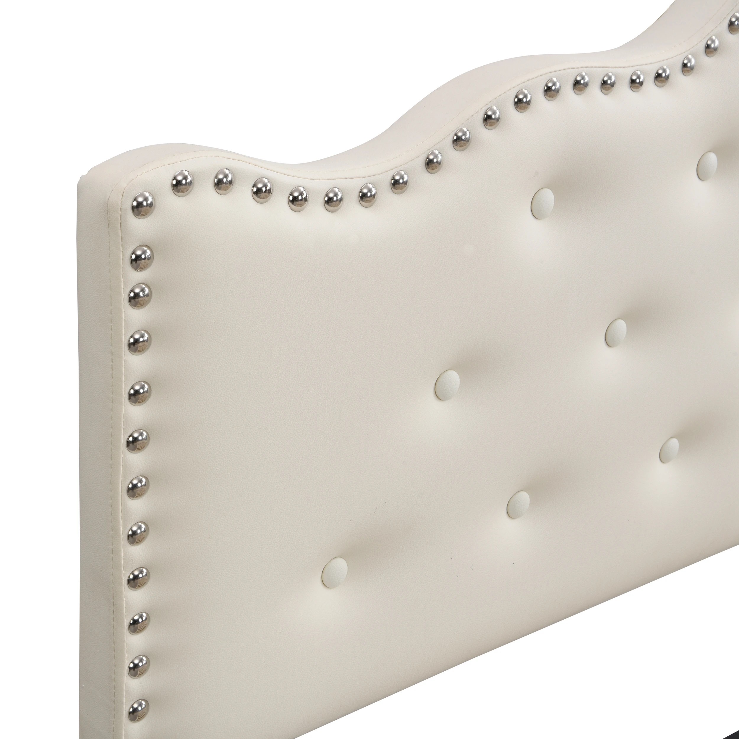 4 IHOMDEC BEF05 Button Tufted Double Bed Frame - Beige - Beige, 4 of 10