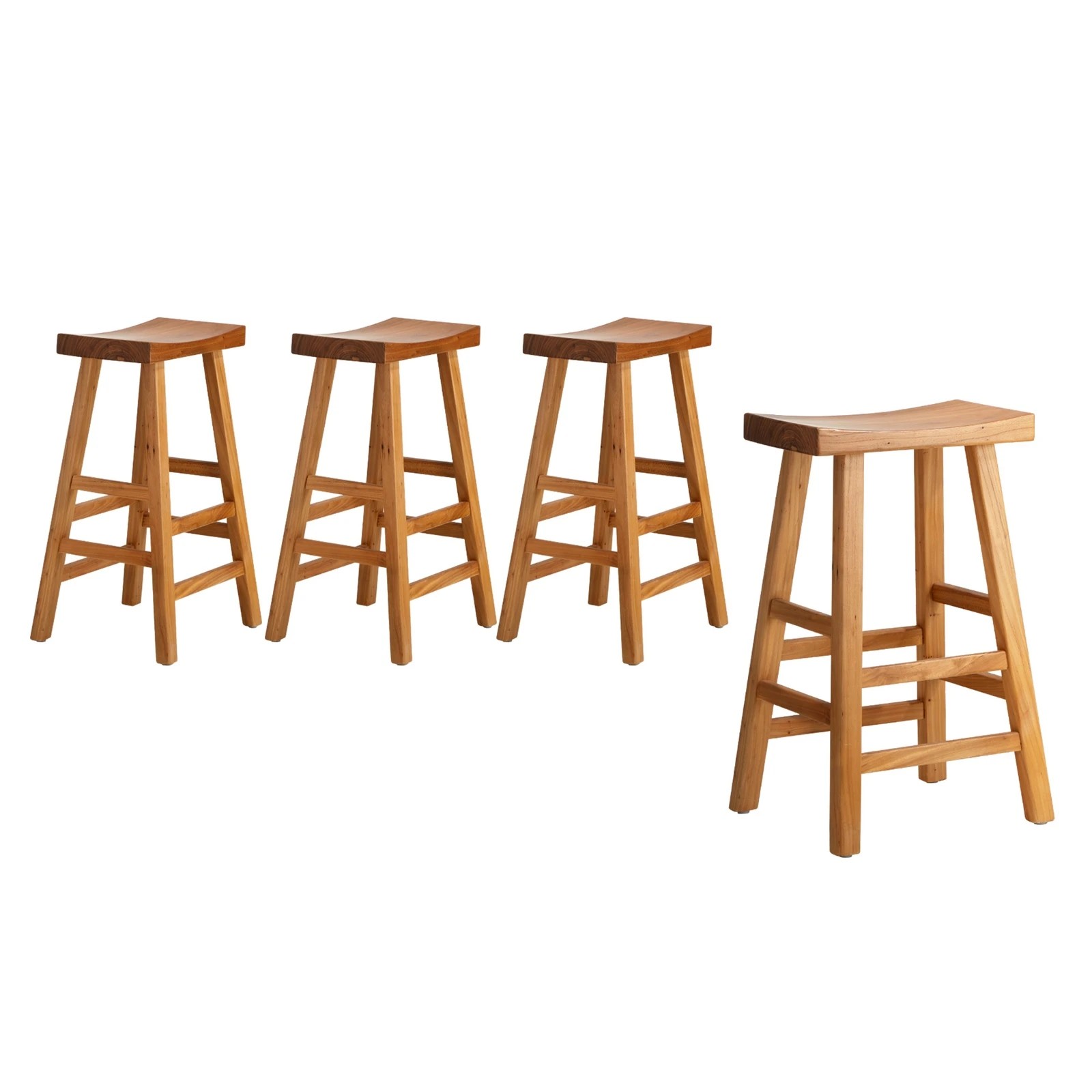 6 Oikiture Set Of 4 Bar Stools Kitchen Stool Wooden Counter Chairs
 - Natural, 6 of 10