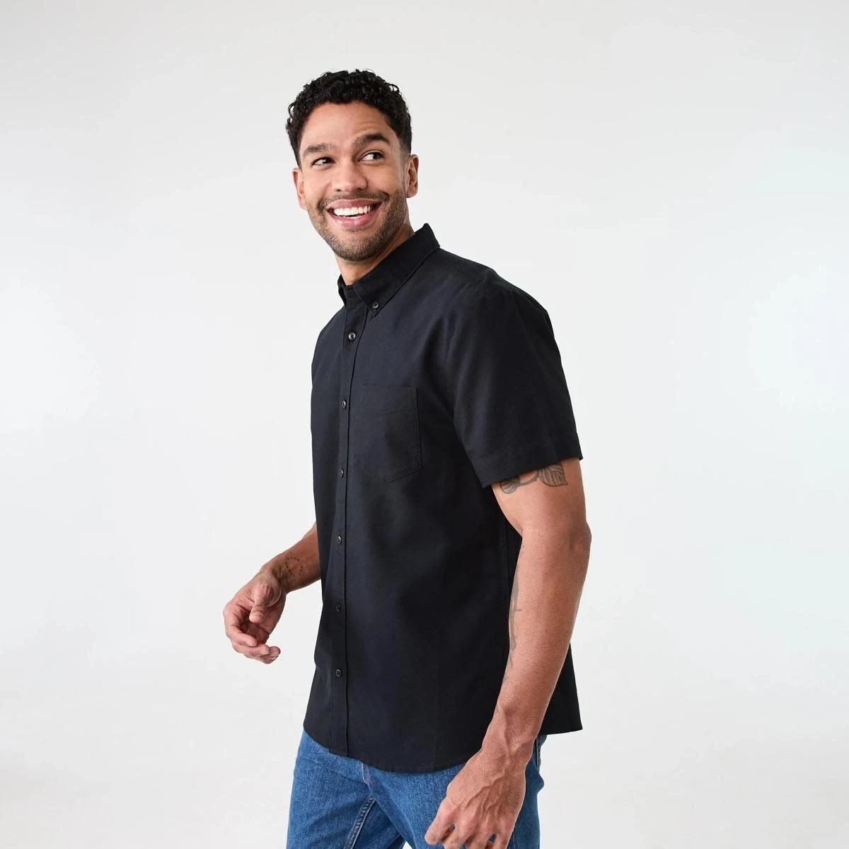 2 Short Sleeve Oxford Shirt BLACK, 2 of 6