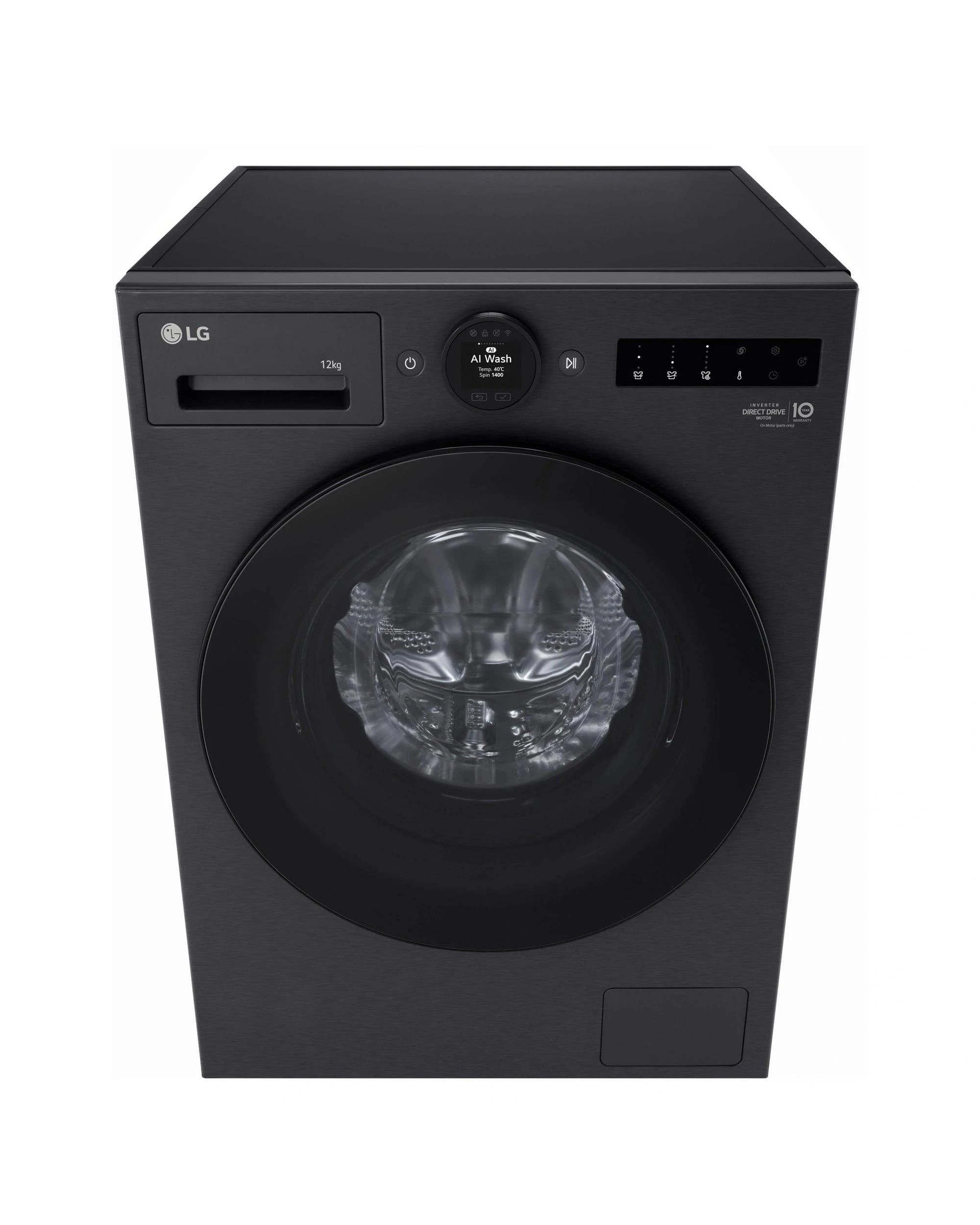 2 LG WX101412MB 12kg Series 10 Matte Black Front Load Washer - Black, 2 of 10
