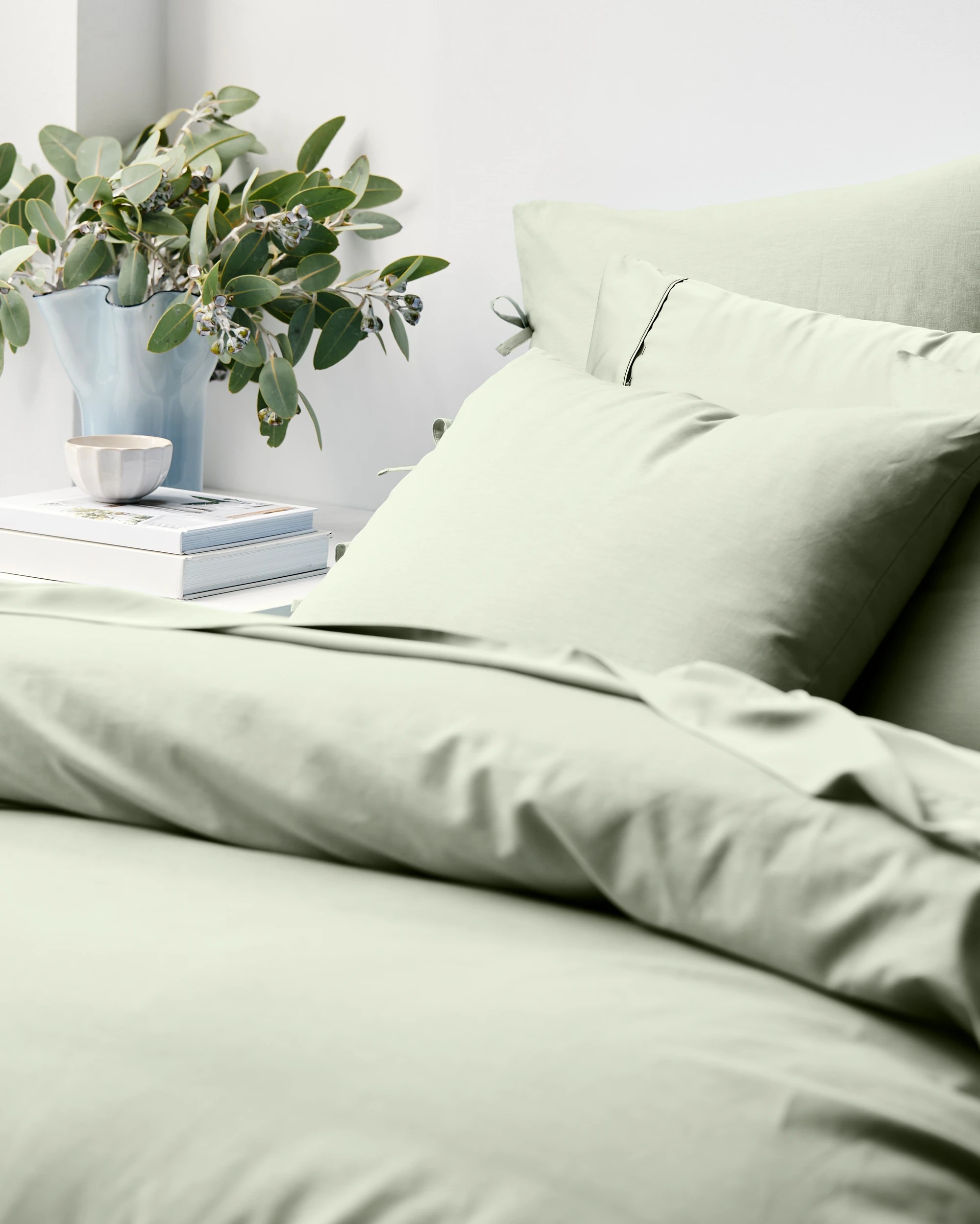 2 Target Laynie Linen/Cotton Quilt Cover Set - Super King Bed - Green, 2 of 4