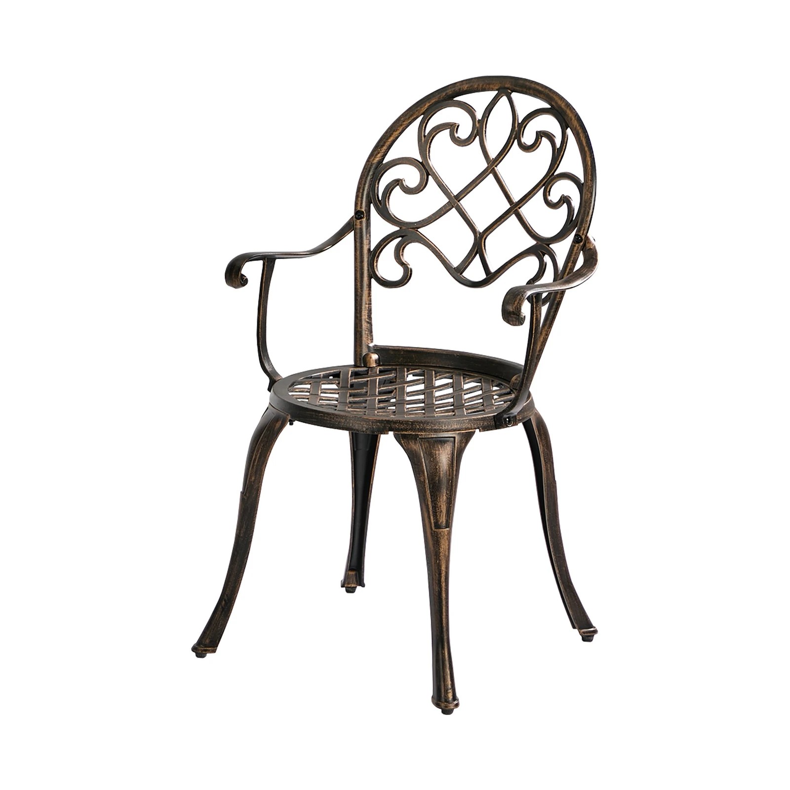 5 Livsip 3 Pieces Outdoor Patio Set Table Chairs Bistro Setting Cast Aluminium - Bronze, 5 of 7