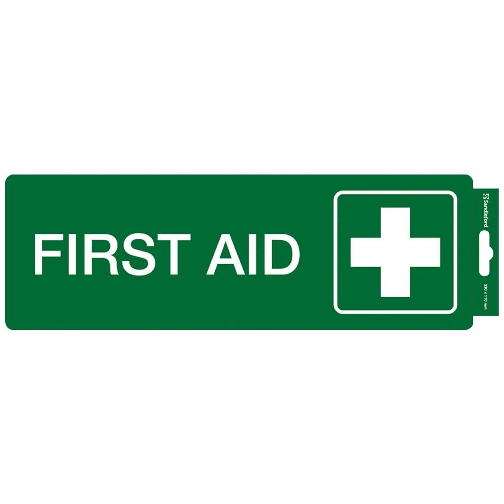 1 First Aid Shelf-Adhesive Sign, 1 of 1