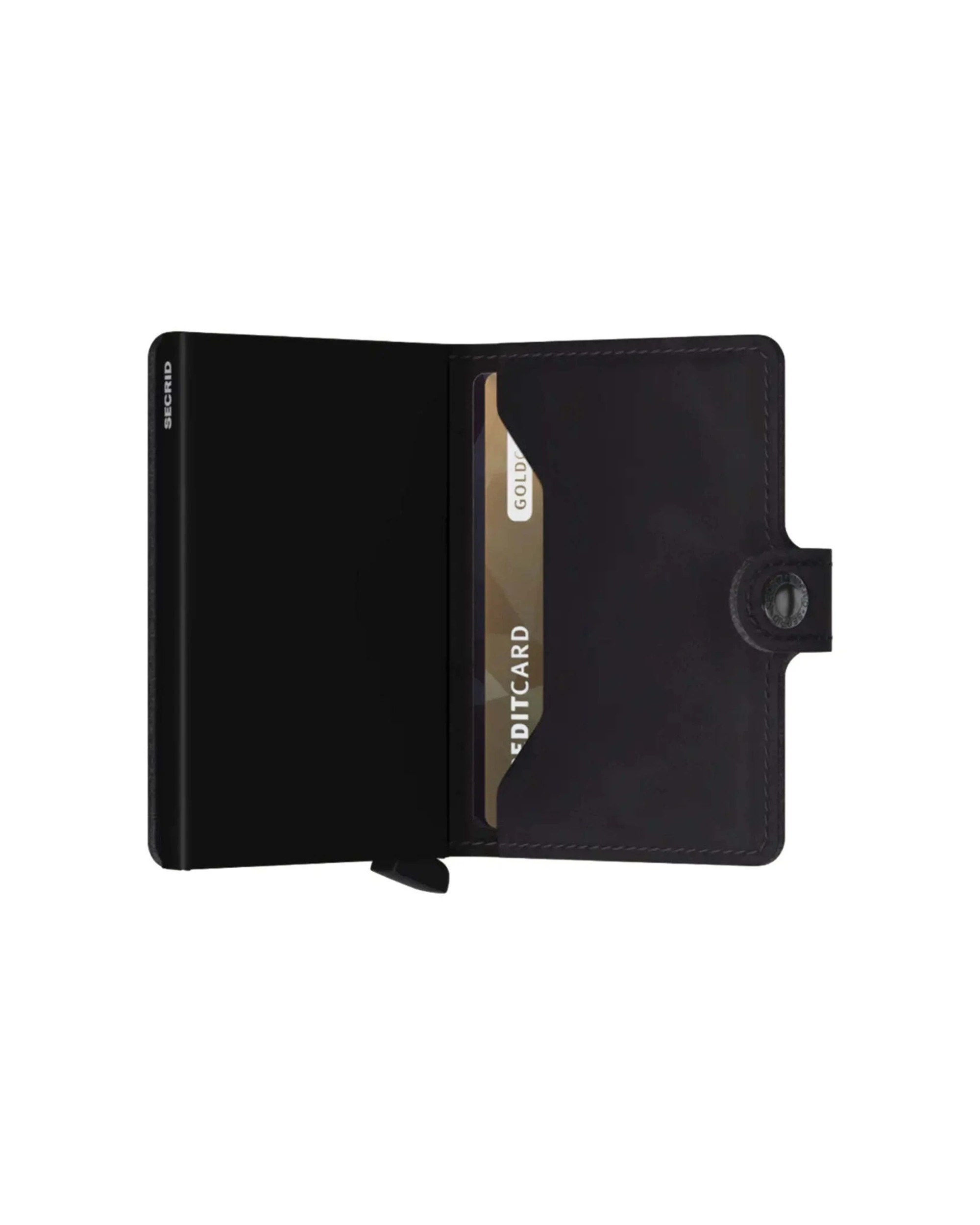 2 Secrid Miniwallet Compact RFID Wallet Aluminium Leather RFID Protection Compact Vintage - Black, 2 of 4