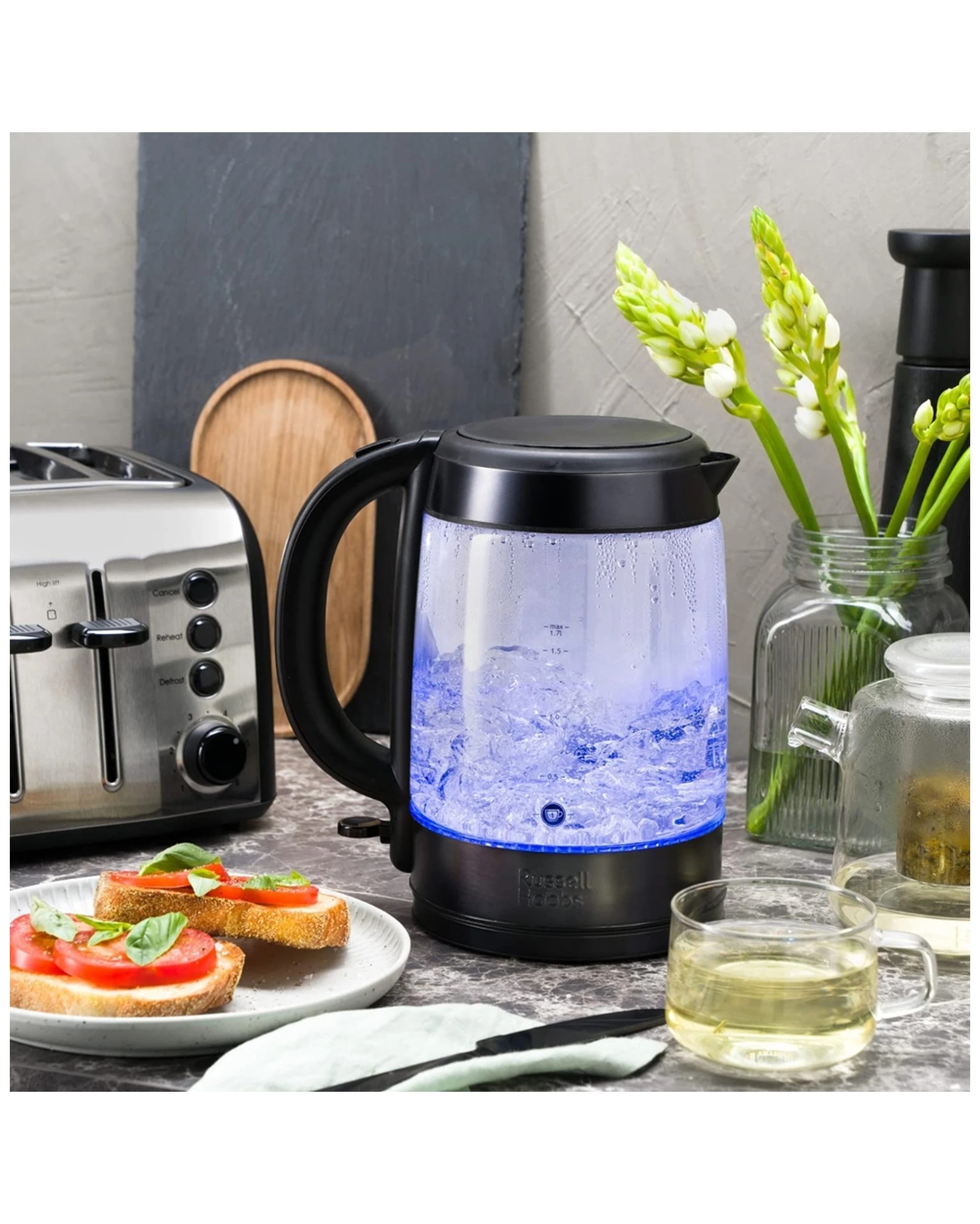4 Russell Hobbs 1.7 Litre Brooklyn Glass Kettle -  Black - BLACK, 4 of 4