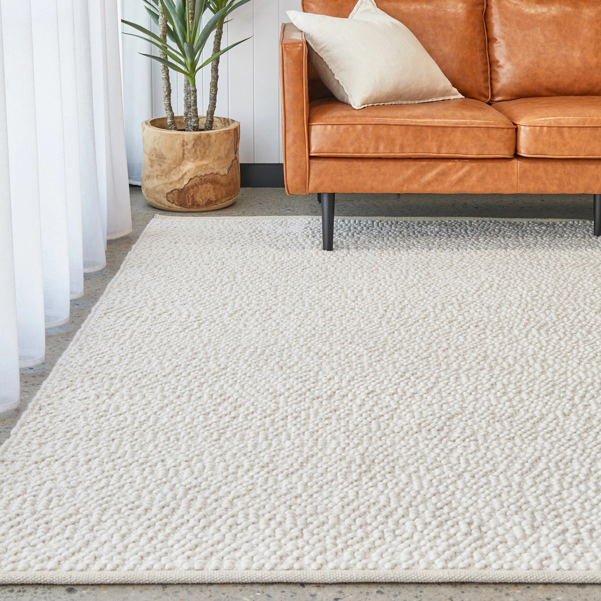 2 Common Ground Rugs Tactile 280x190cm - Large Indoor Floor Rug - White, 2 of 6