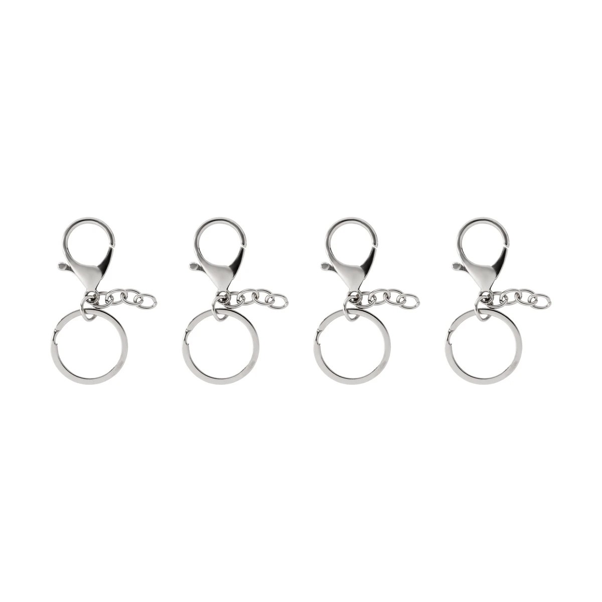 2 4 Pack Keyrings - Silver Look, 2 of 5