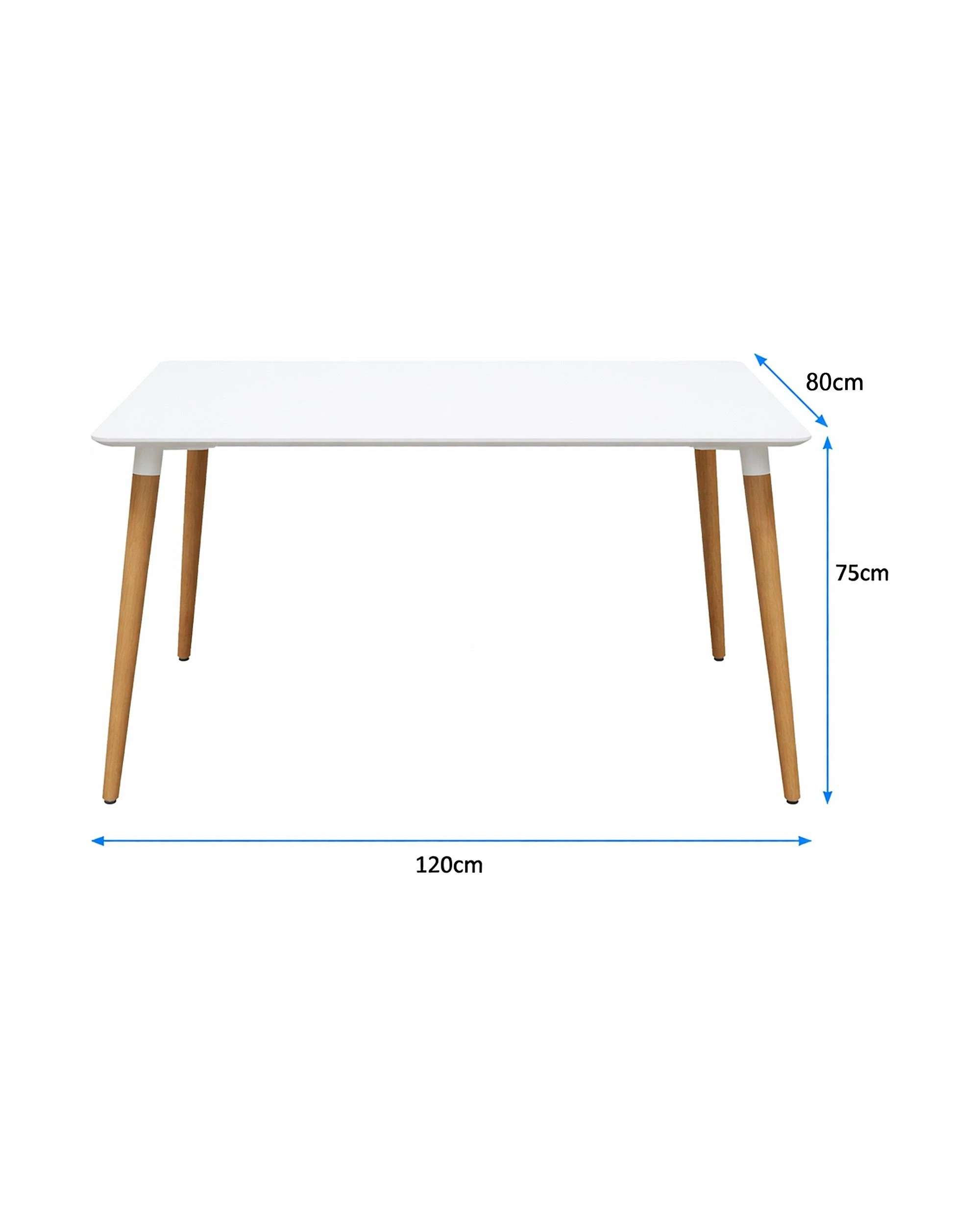 4 Foret 5 Piece Dining Set 120cm Table 4 Chairs White Dark Grey, 4 of 10