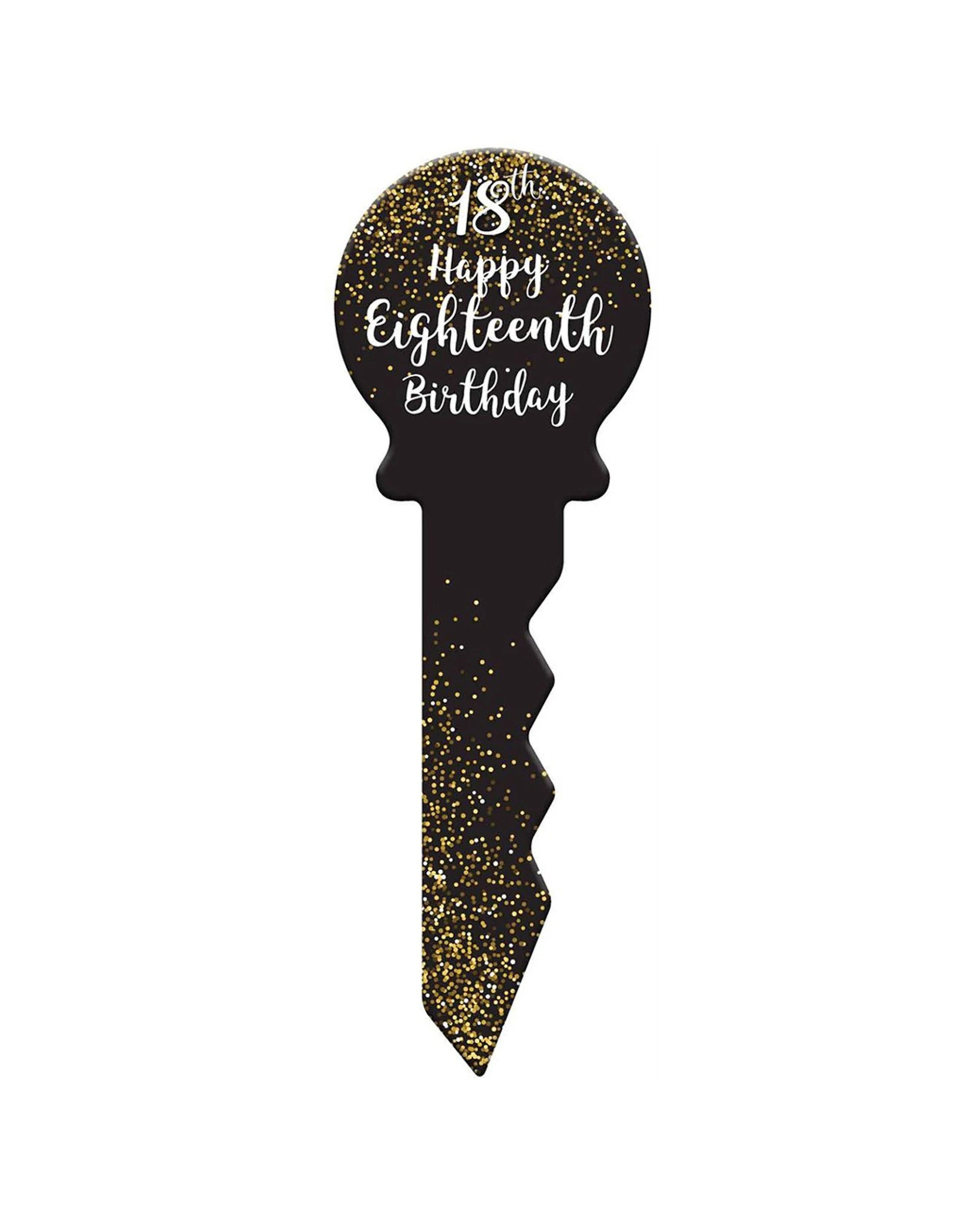 1 18th Birthday Key 30cm Novelty Celebration Signing Gift Set - Black, 1 of 3