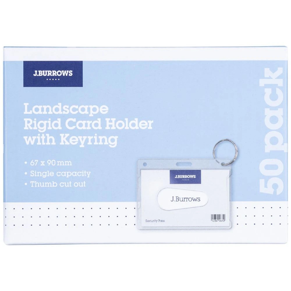 1 J.Burrows ID Card Holder with Ring Landscape 50 Pack, 1 of 5