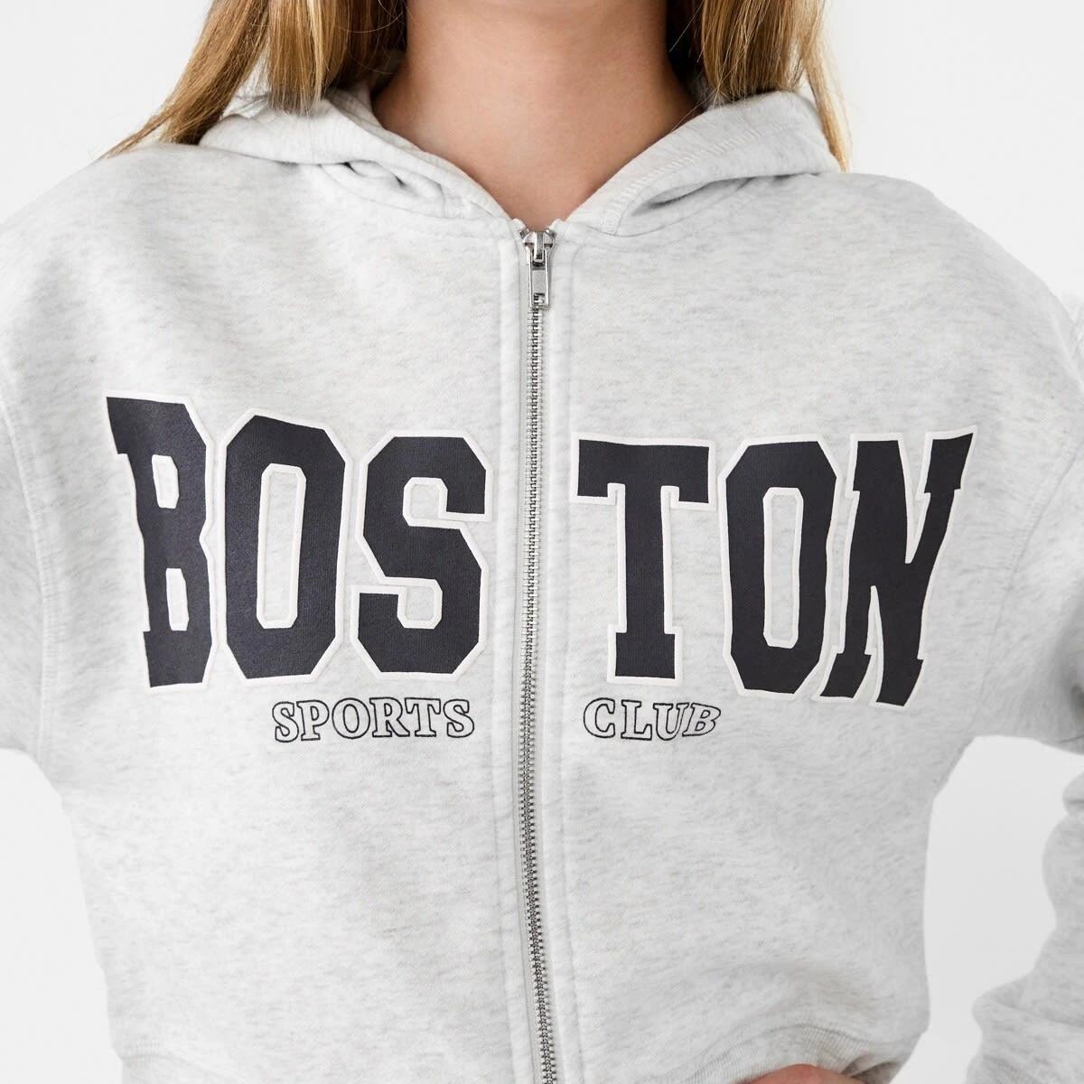 5 Cropped Print Zip Through Hoodie Boston, 5 of 9