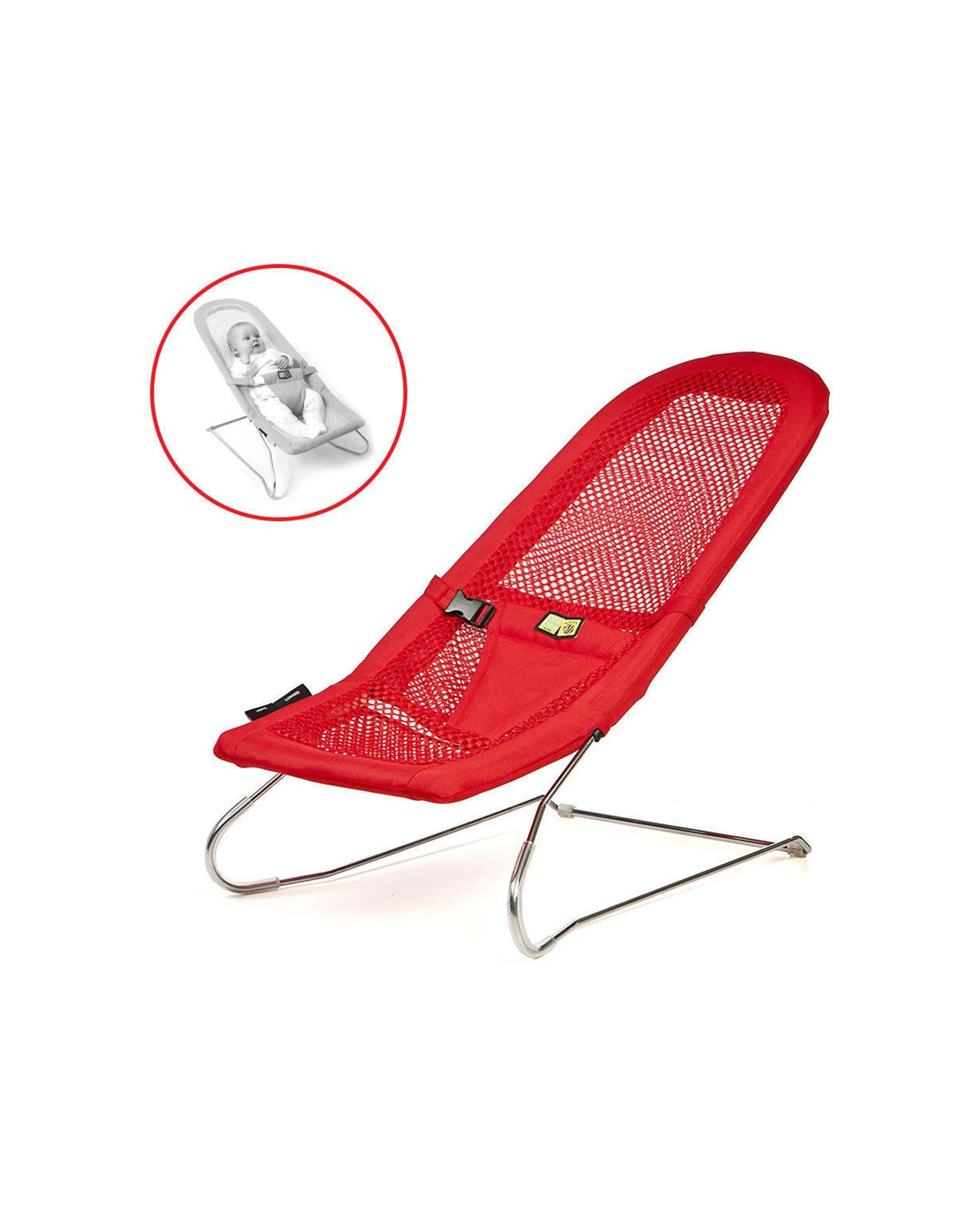 2 Vee Bee Red Baby Bouncer With Gentle Rocking For Infants And Toddlers
 - Red, 2 of 3