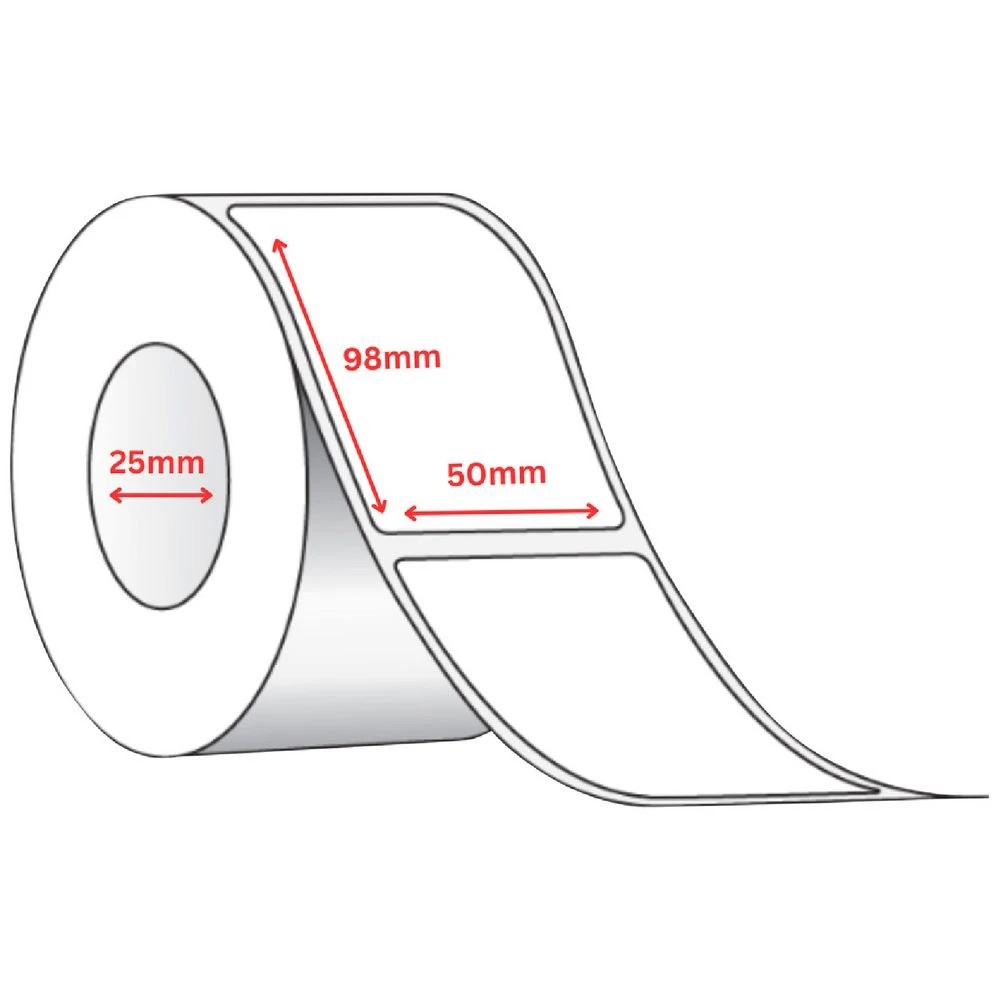 2 Stock Forms Synthetic Thermal Labels 50x98mm 500 Label Roll, 2 of 2