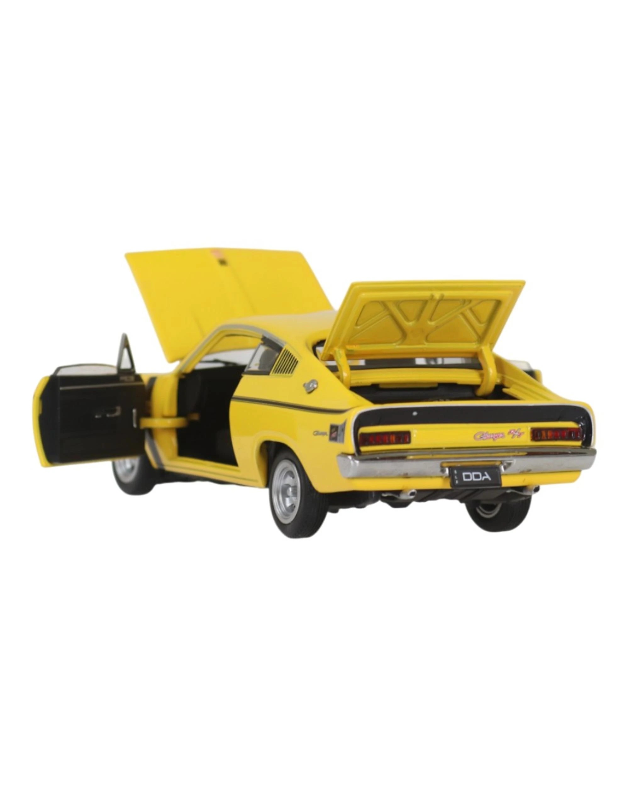 4 DDA Chrysler Valiant Charger R/T E49 Yellow 1:32 Scale Vehicle - Yellow, 4 of 4