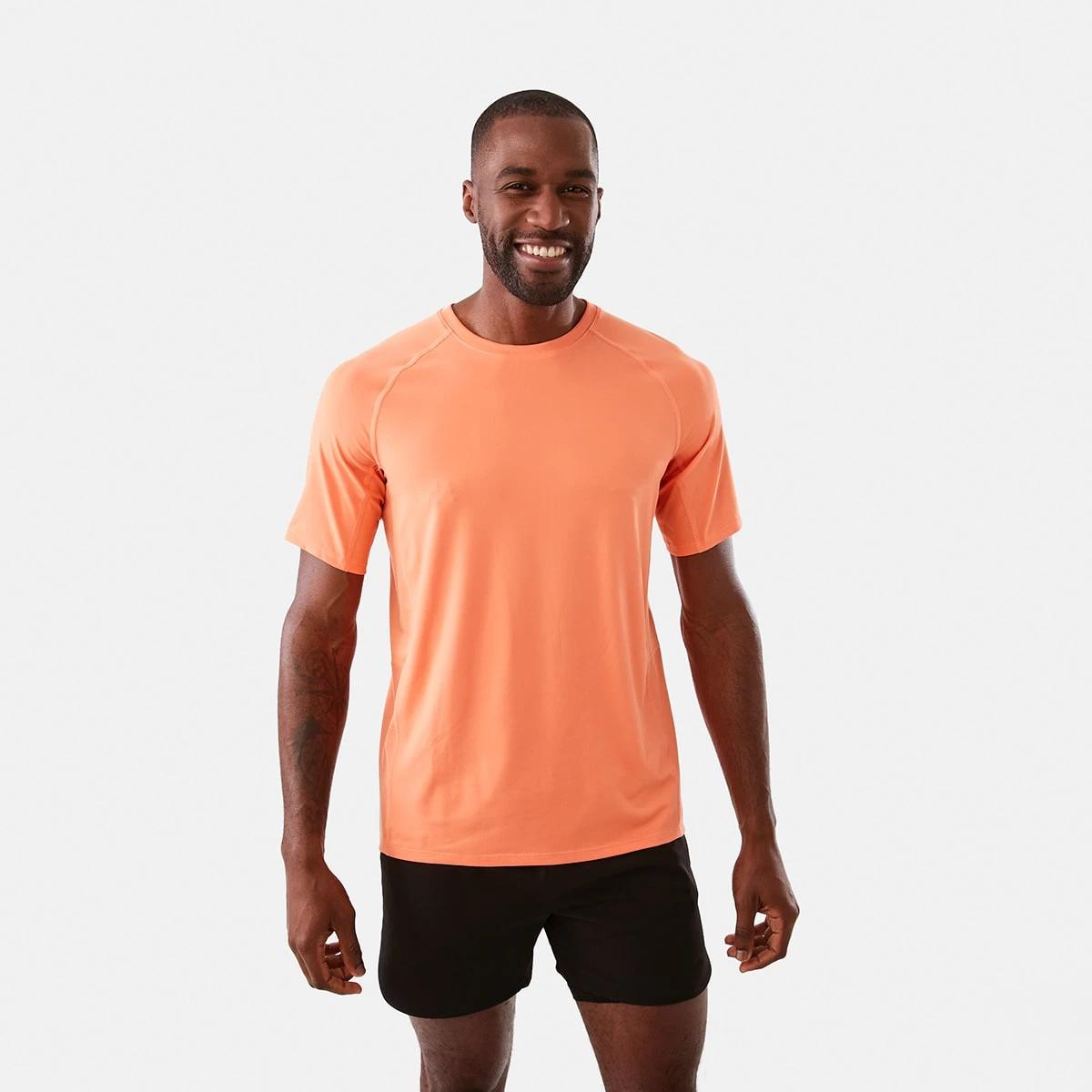 1 Active Mens Soft Touch T-shirt Mint Orng, 1 of 7