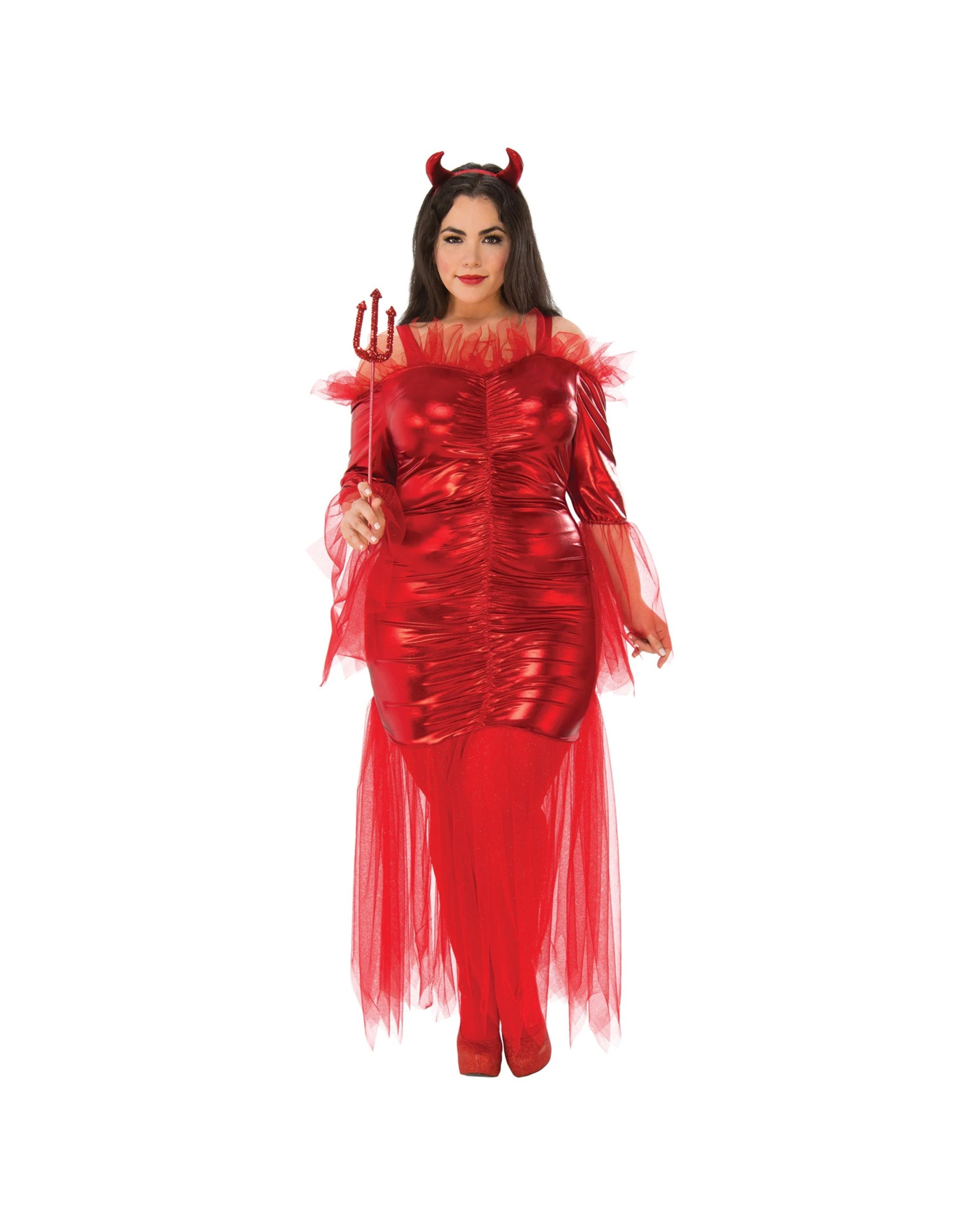 1 Rubies Devil Bride Demon Evil Womens Dress Up Costume Size Plus - Red, 1 of 3