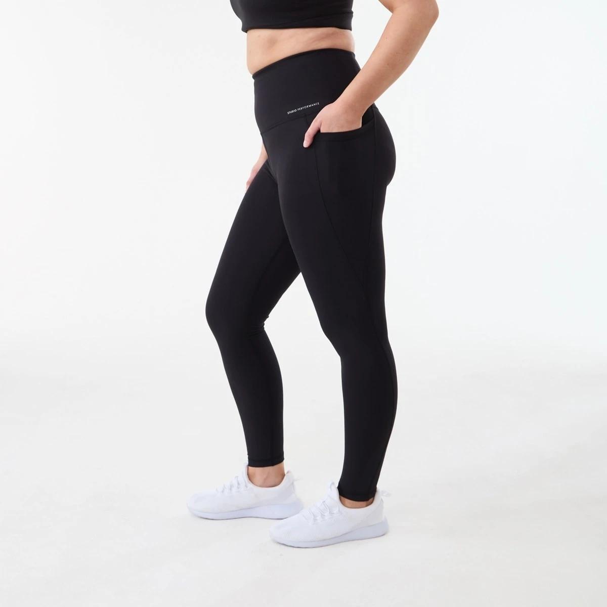 2 Active Womens Ultra High Rise Full Length Studio Leggings BLACK, 2 of 8