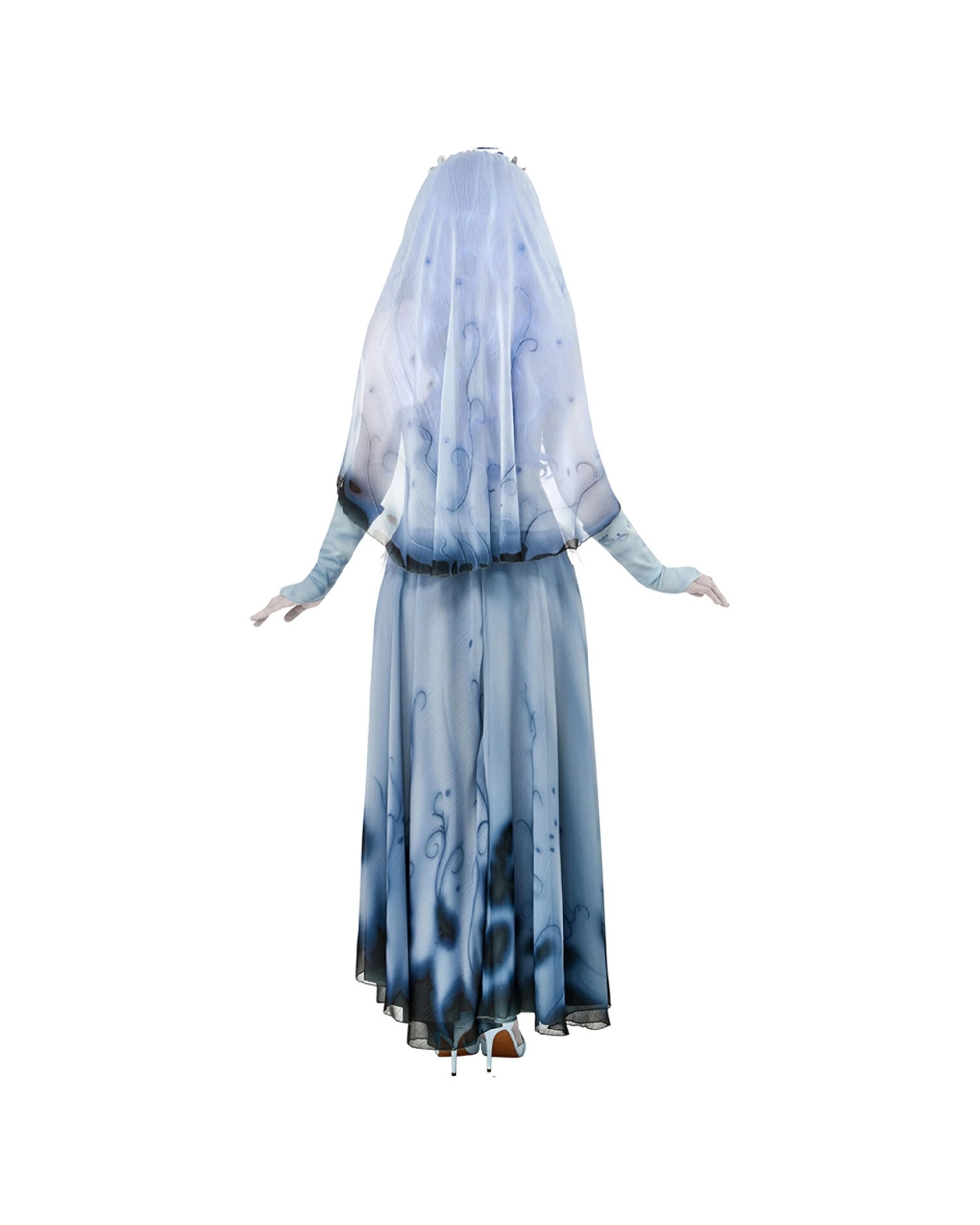 3 Corpse Bride Emily Corpse Bride Women's Costume Dress-Up Size L - Blue, 3 of 3