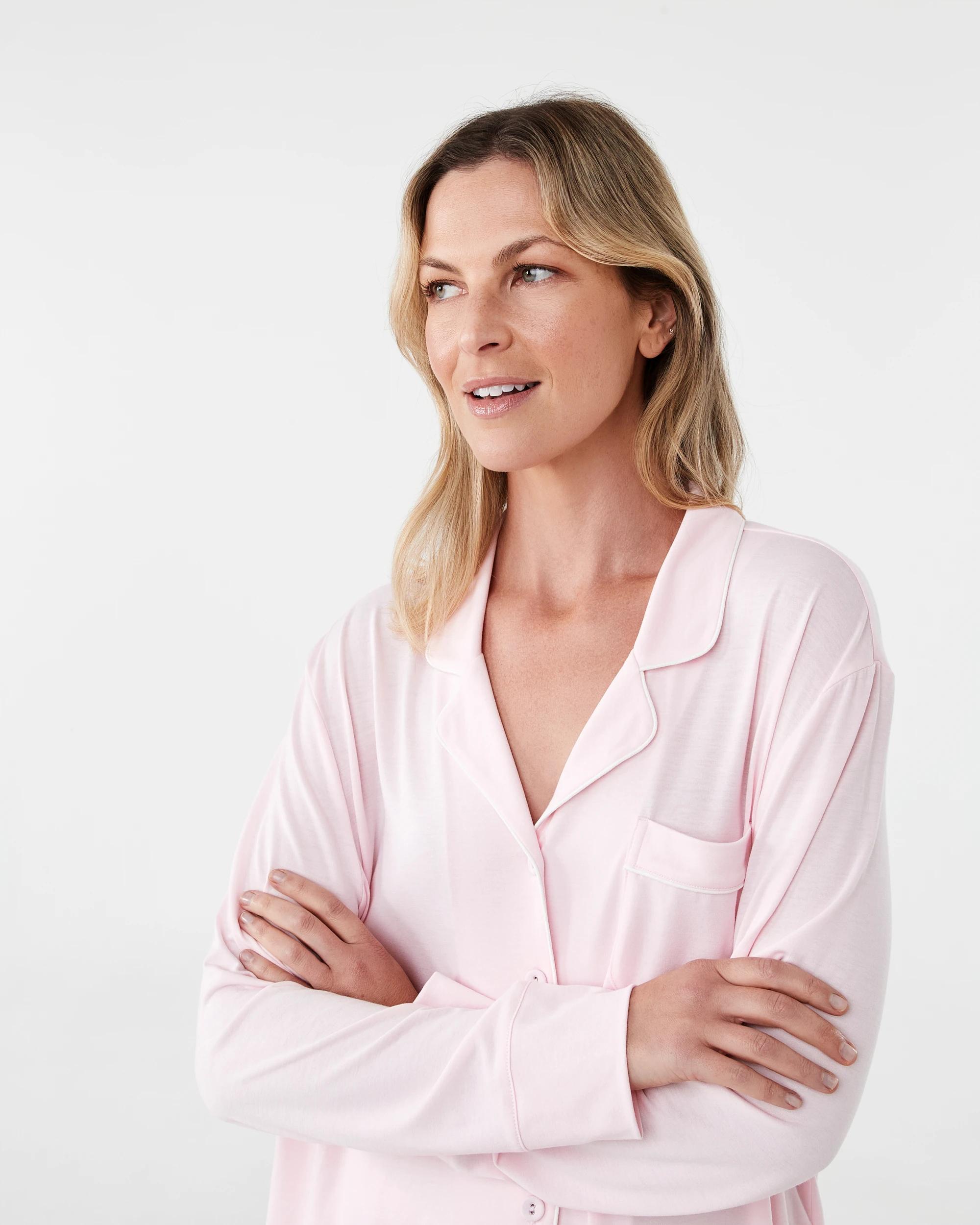 4 Long Sleeve Top and Pants Comfort Pyjama Set Bllet Pink, 4 of 7