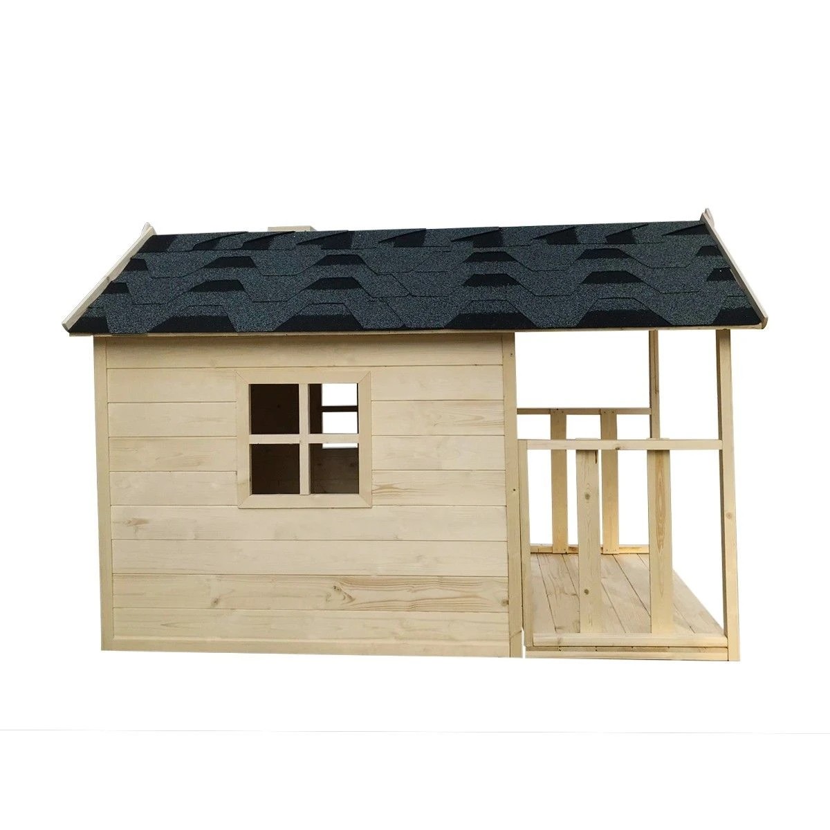 1 AUSWAY Wooden Cubby House for Kids Outdoor Playhouse, 1 of 9