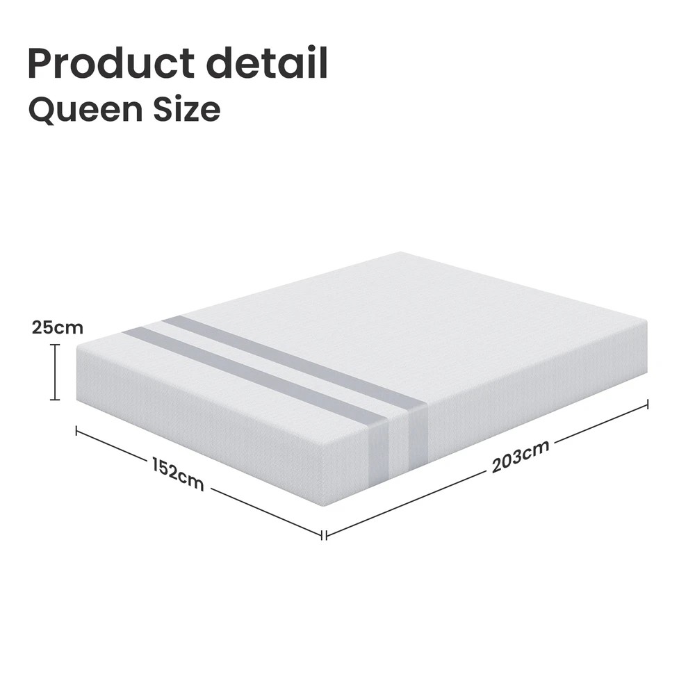 3 BedStory Queen Memory Foam Mattress 25cm Cooling Gel Foam Mattress in a Box Medium Feel - Queen Bed - White, 3 of 10
