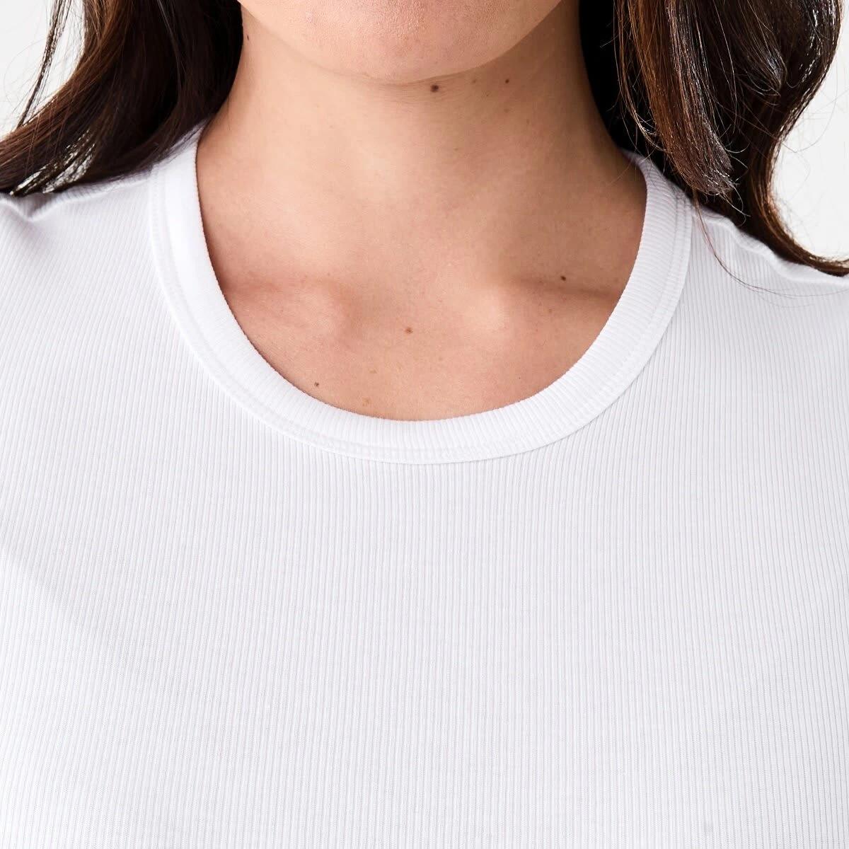 5 Short Sleeve Rib Crew Neck T-shirt WHITE, 5 of 5