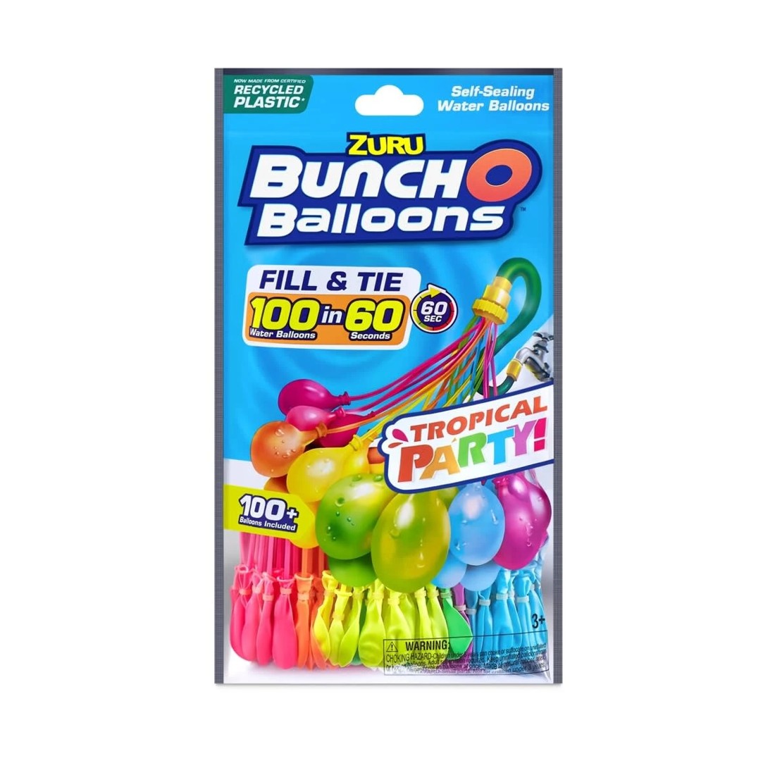 1 3 Pack Zuru Bunch O Balloons Tropical Party! Self-Sealing Water Balloons, 1 of 9