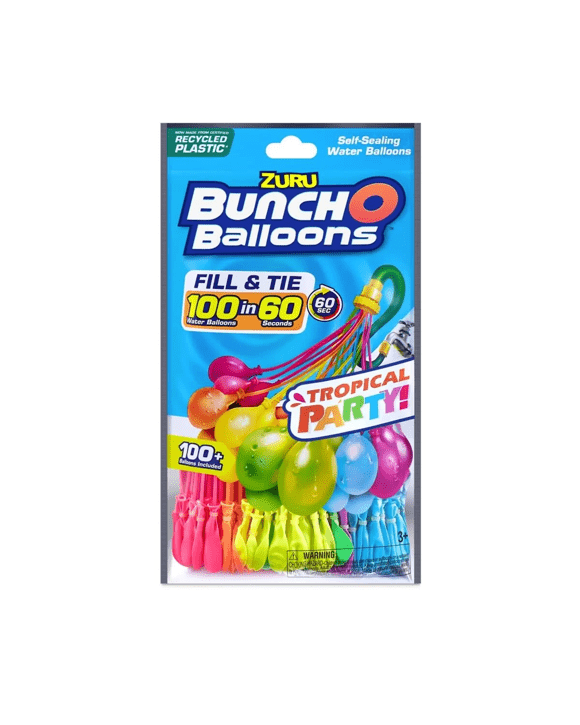 3 Pack Zuru Bunch O Balloons Tropical Party! Self-Sealing Water Balloons