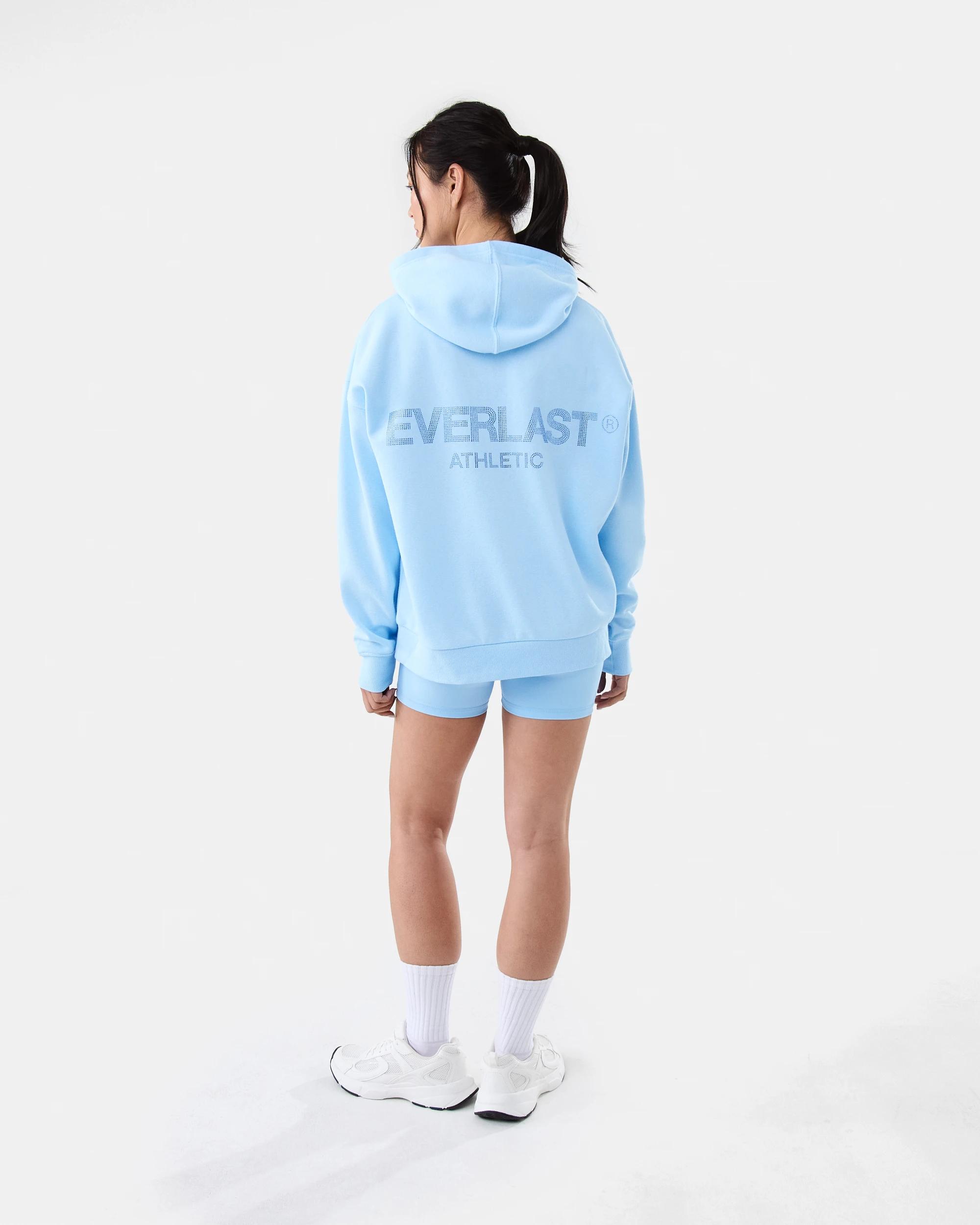 4 Everlast Womens Sparkle Oversized Hoodie Blue Chalk, 4 of 9