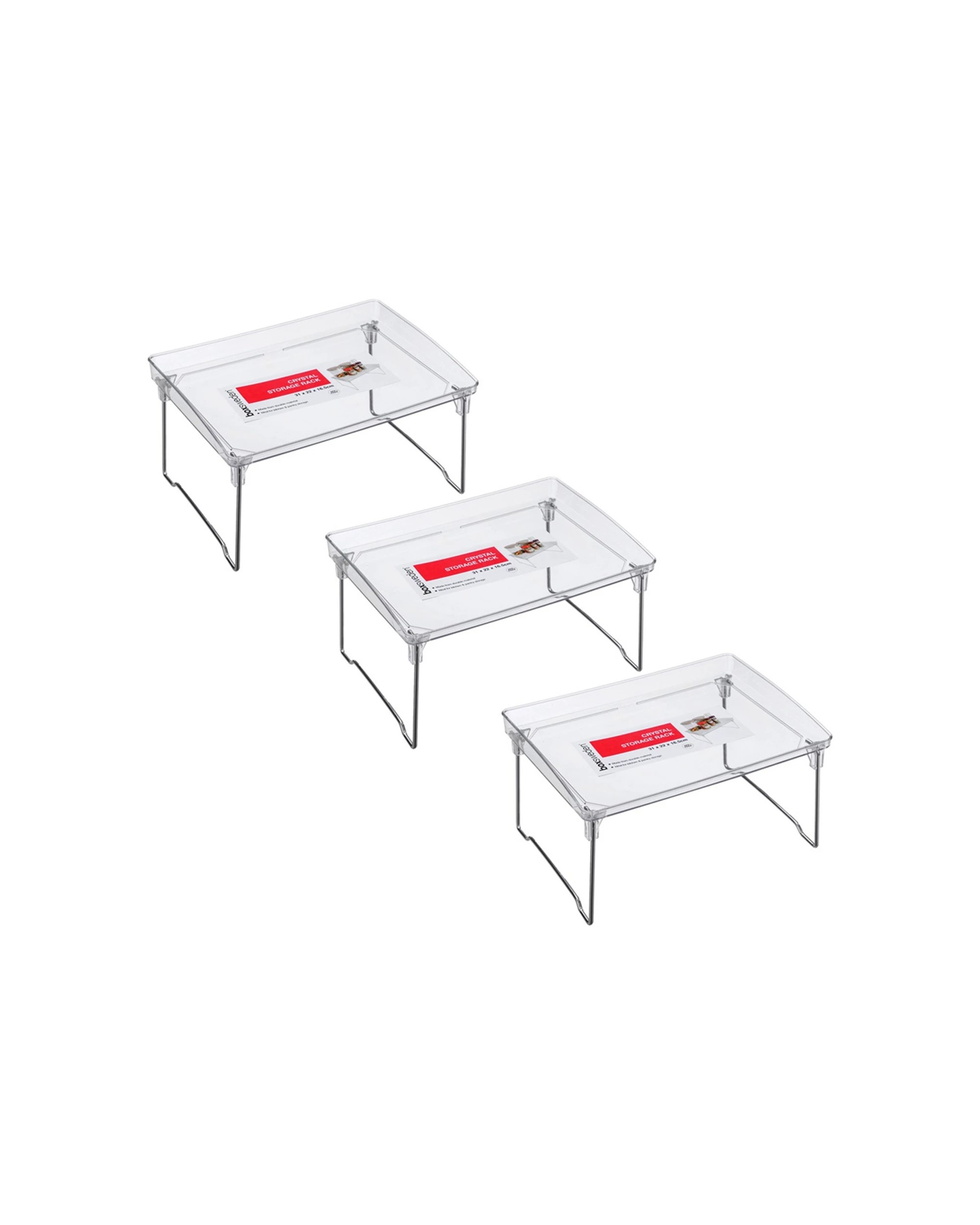 1 Boxsweden Crystal Storage Rack - Kitchen Storage Bins - 3 Pack 31x22x16.5cm
 - plain, 1 of 4