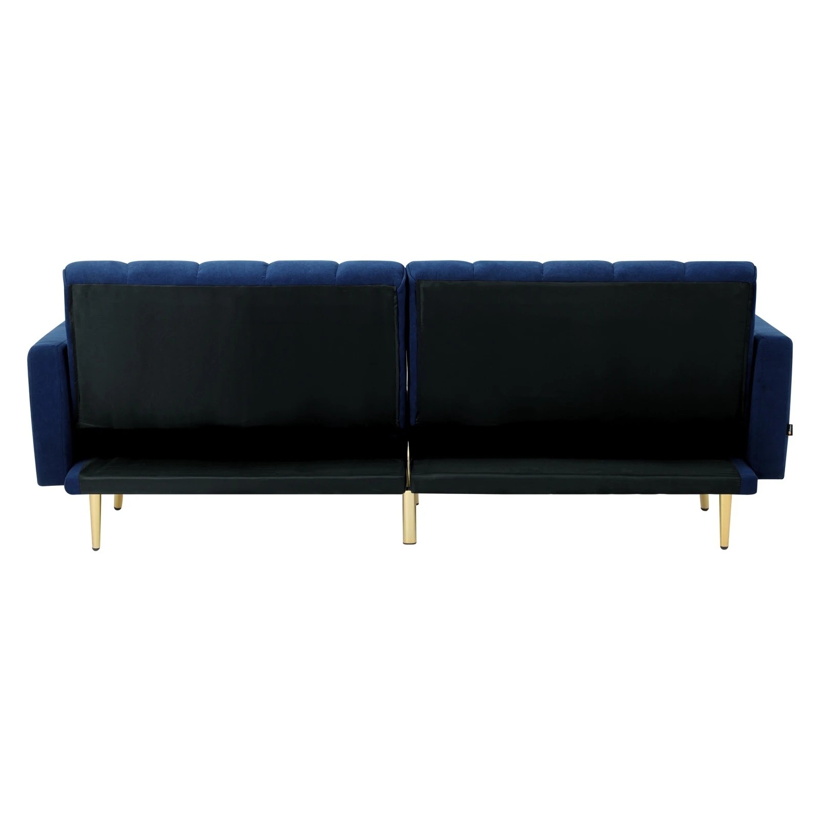 9 Oikiture Sofa Bed 3-seater Recliner Convertible Lounge Couch Sofabed Velvet
 - Blue, 9 of 10