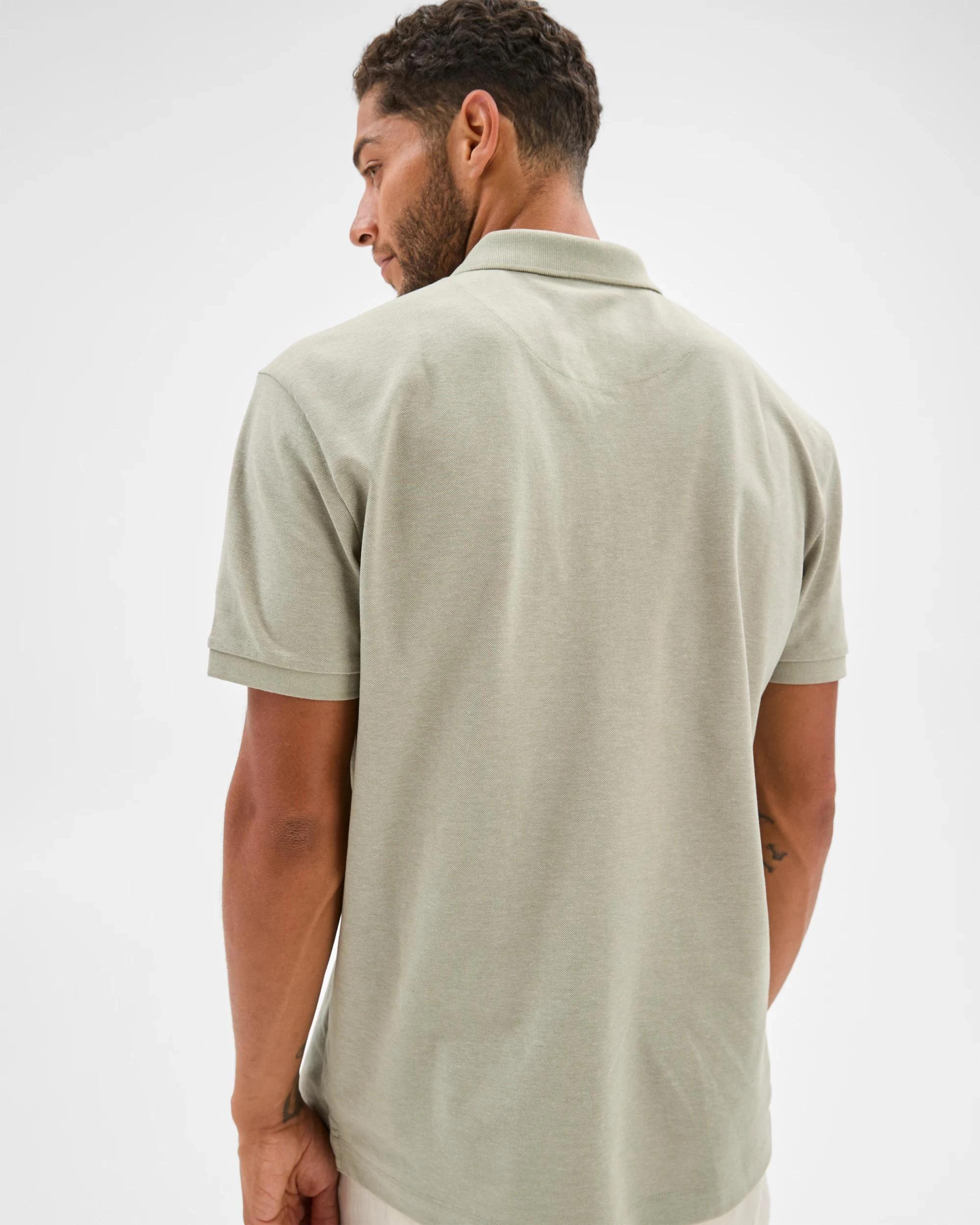 6 Target Australian Cotton Rich Pique Polo Top LIGHT GREEN MARLE, 6 of 6