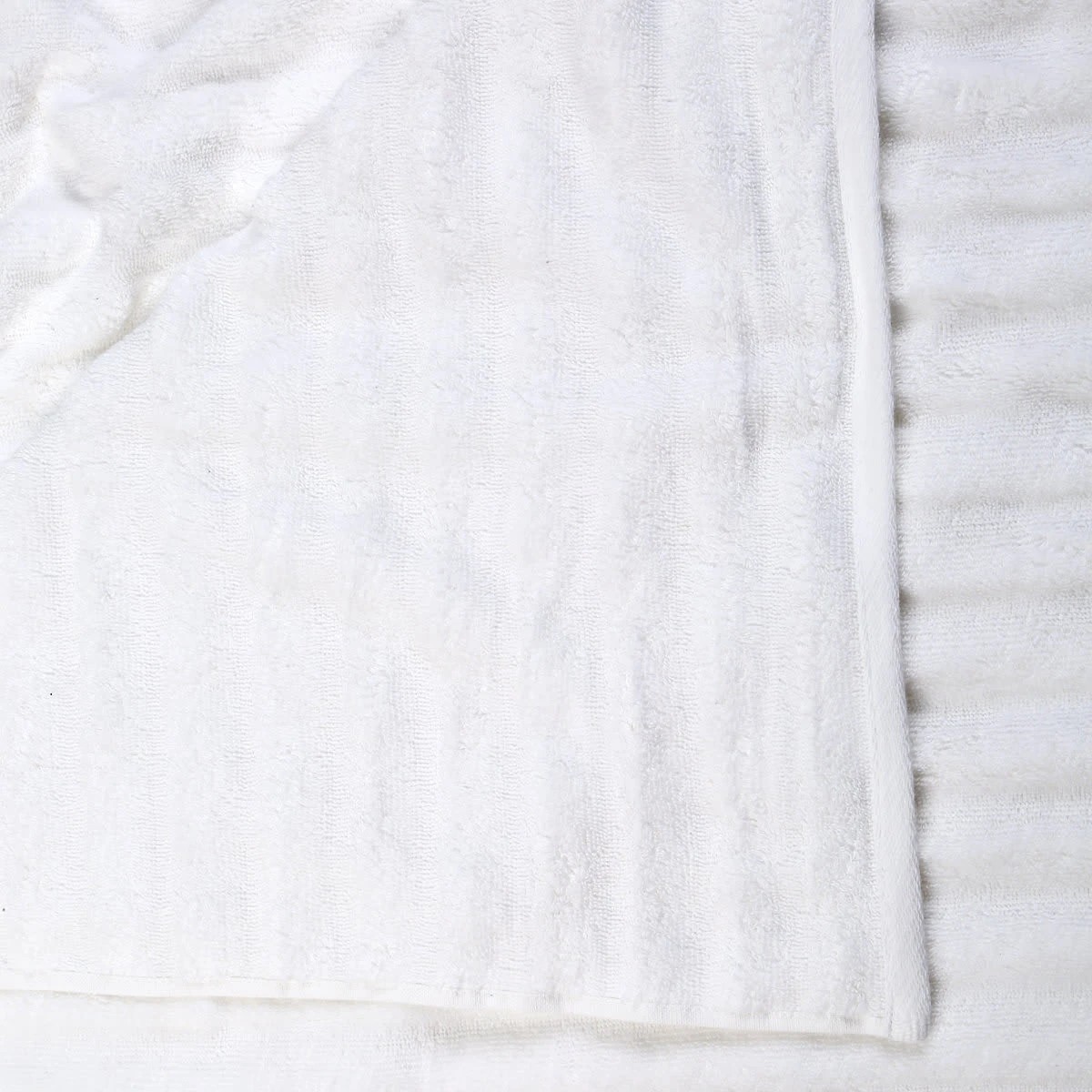 2 Thick Ribbed Australian Cotton Bath Towel - White, 2 of 5