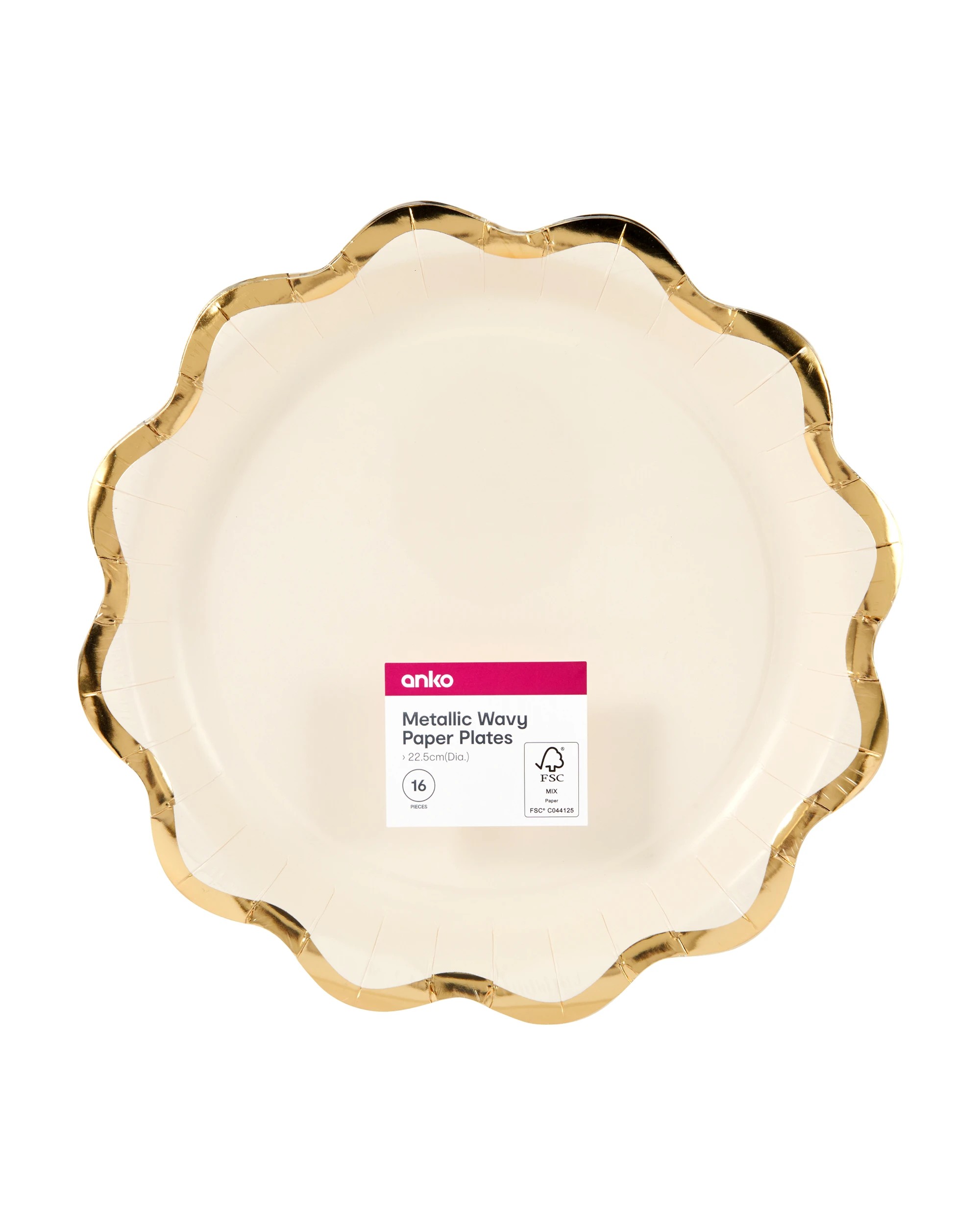 4 16 Piece Metallic Wavy Paper Plates, 4 of 4