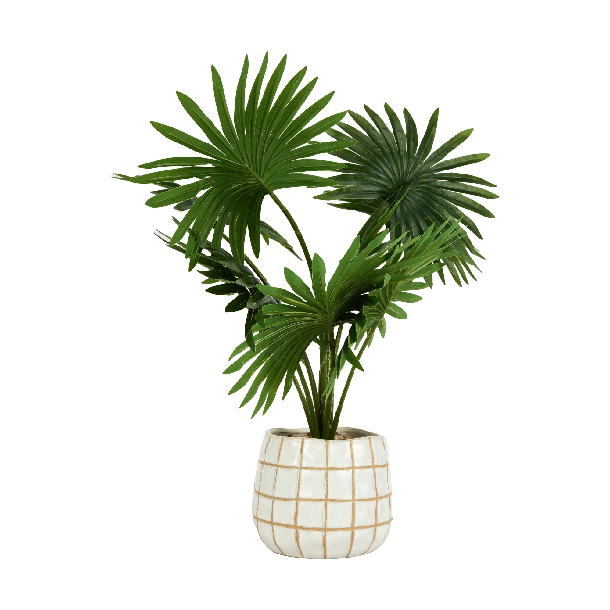 2 Artificial Palm in Check Pot, 2 of 5