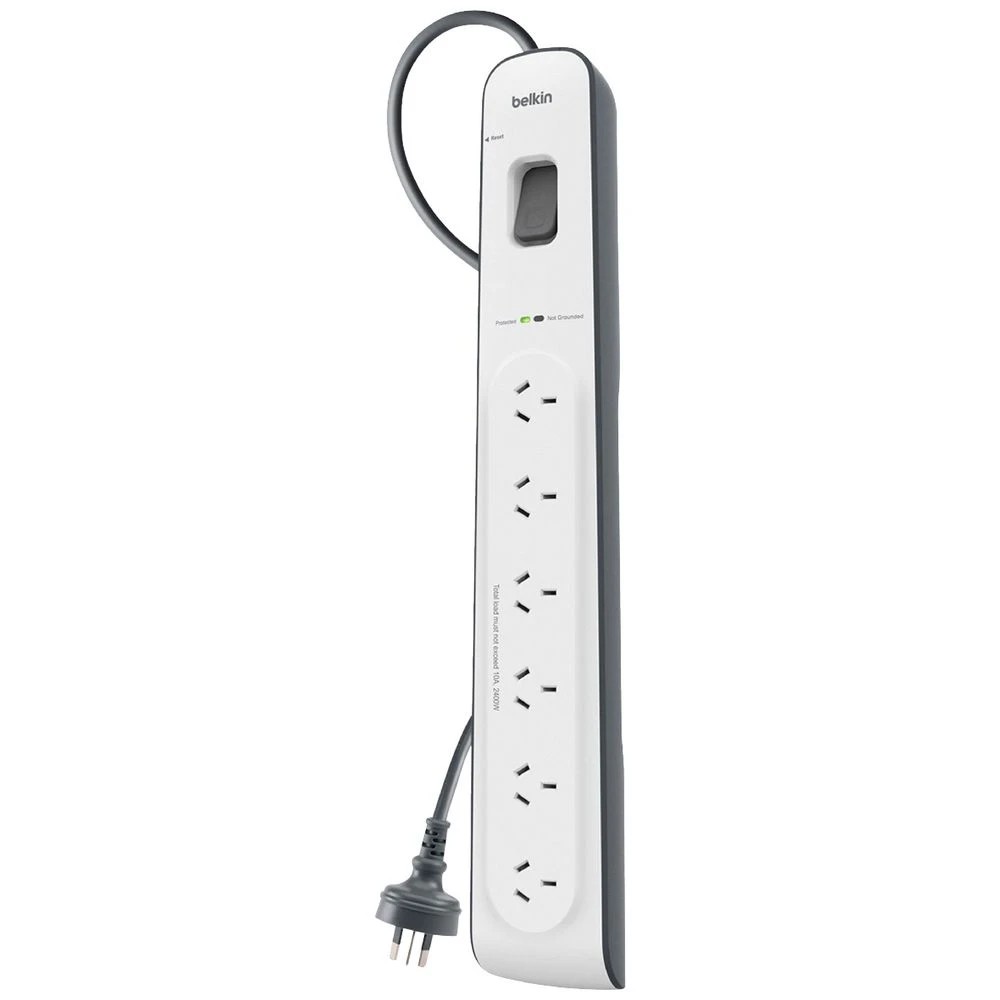 1 Belkin Surgemaster 6-Outlet Surge Protector with 2m Cord, 1 of 1
