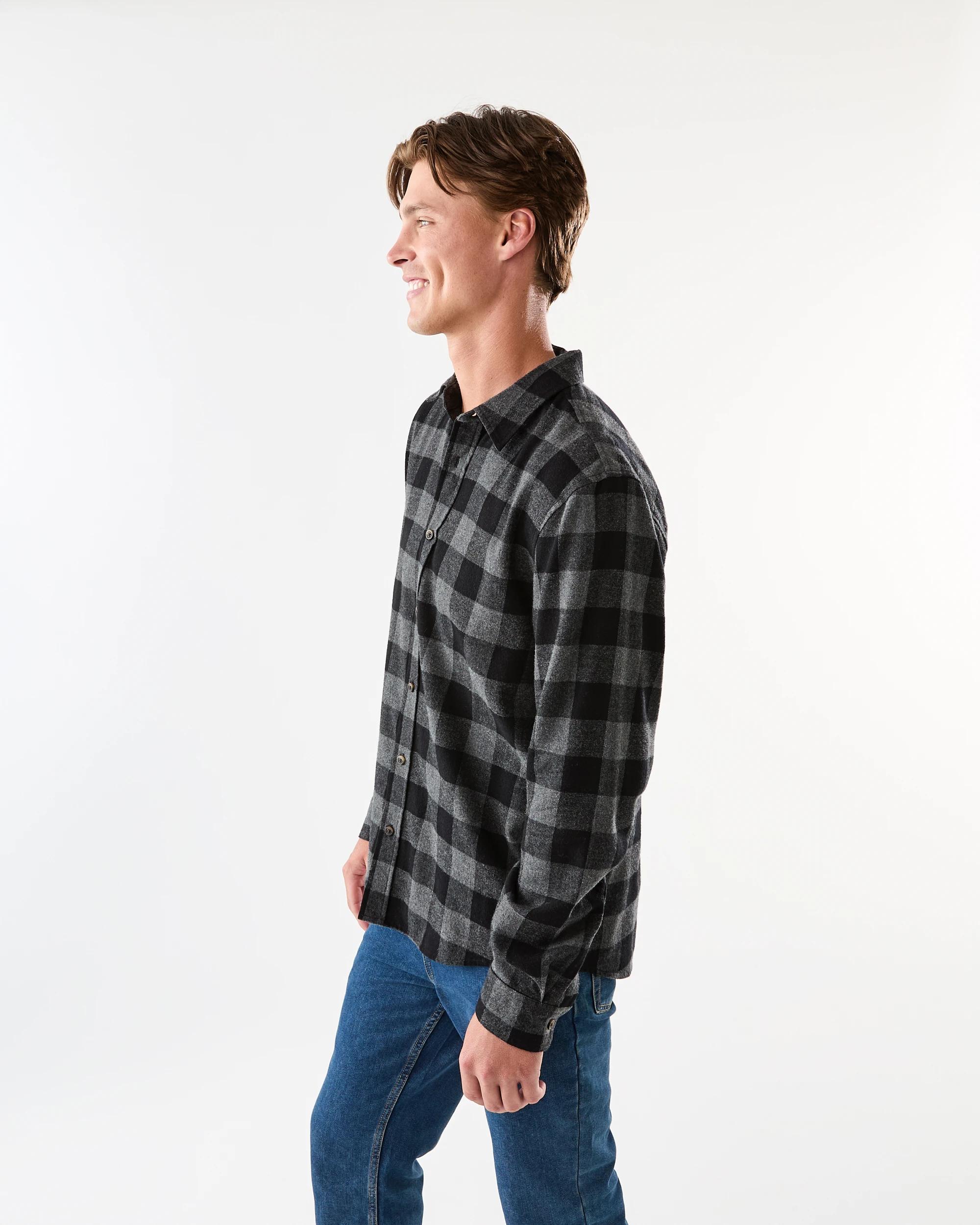 2 Long Sleeve Buffalo Check Shirt Black, 2 of 7