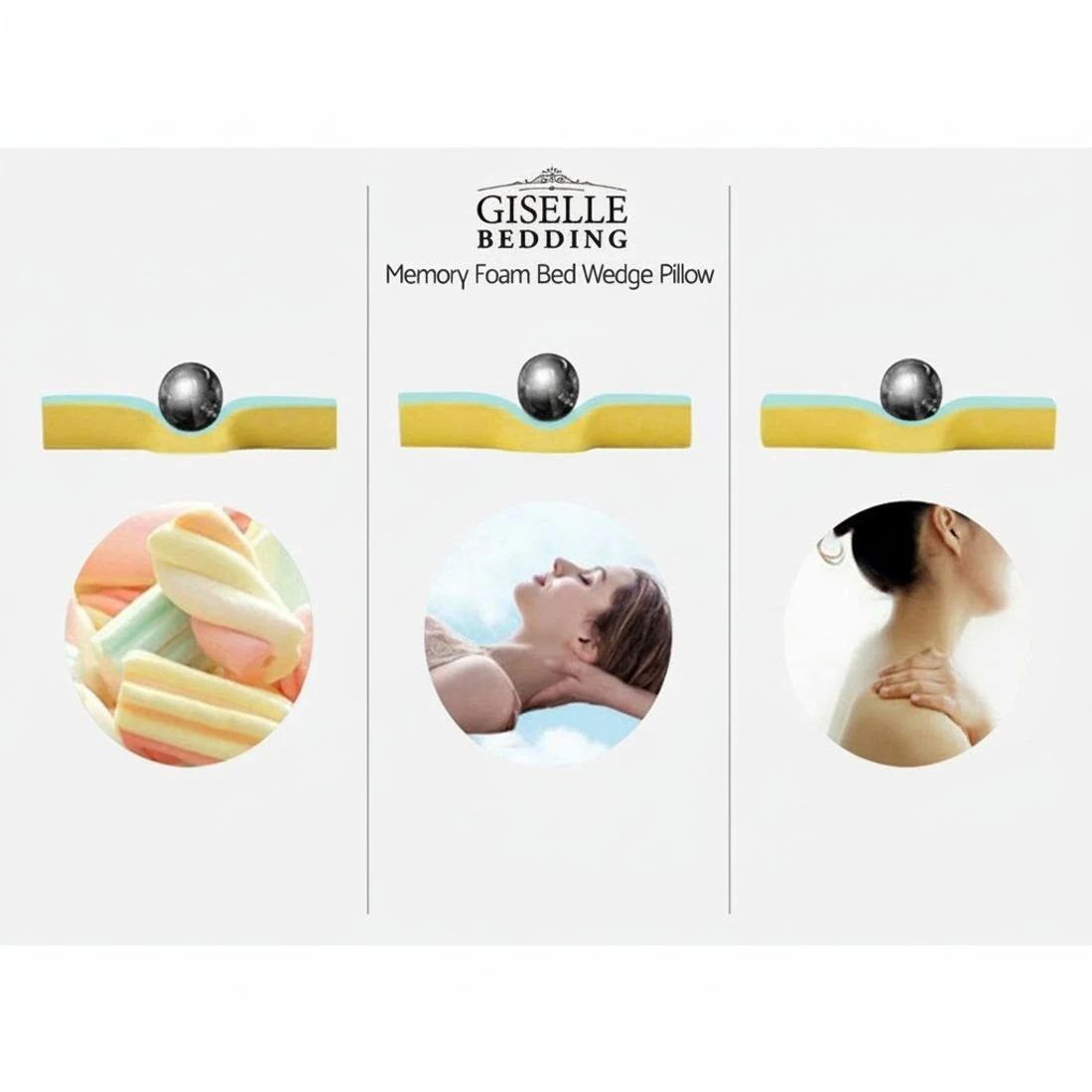 7 Giselle Bedding Wedge Pillow Bamboo Cover Durable Space Saving Modern Decor Easy Assembly Sturdy Versatile - White, 7 of 8