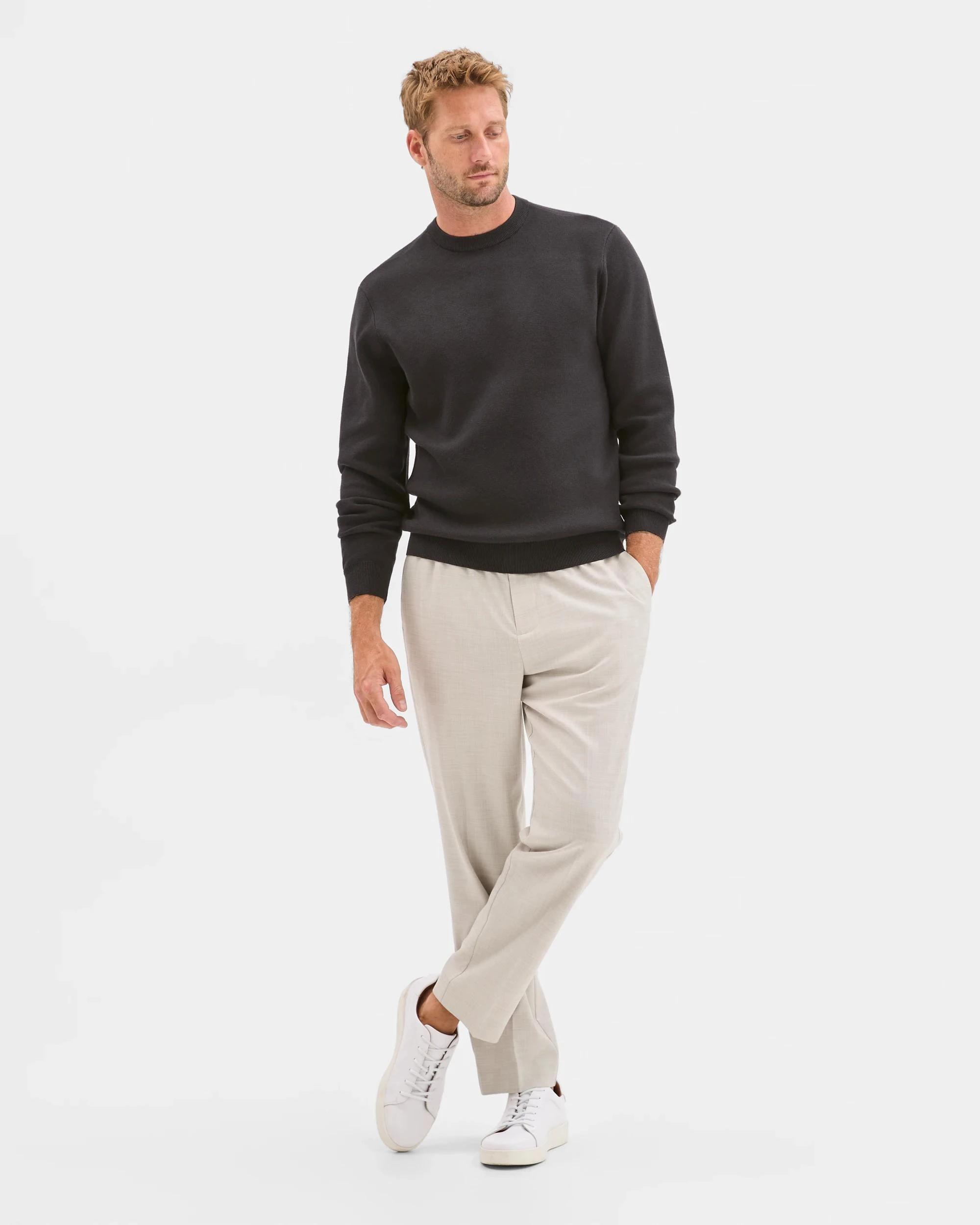 1 Preview Milano Knit Crew Neck Jumper BLACK, 1 of 5