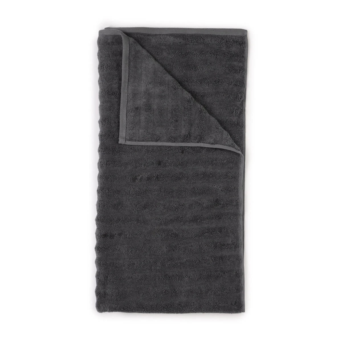 1 Thick Ribbed Australian Cotton Bath Towel - Grey, 1 of 5