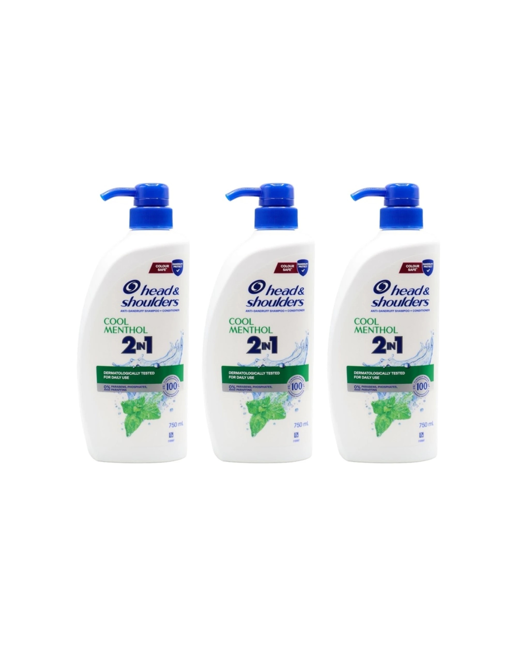1 Head & Shoulders 3PK Cool Menthol 2 In 1 Shampoo Conditioner 750ml - Multi, 1 of 3