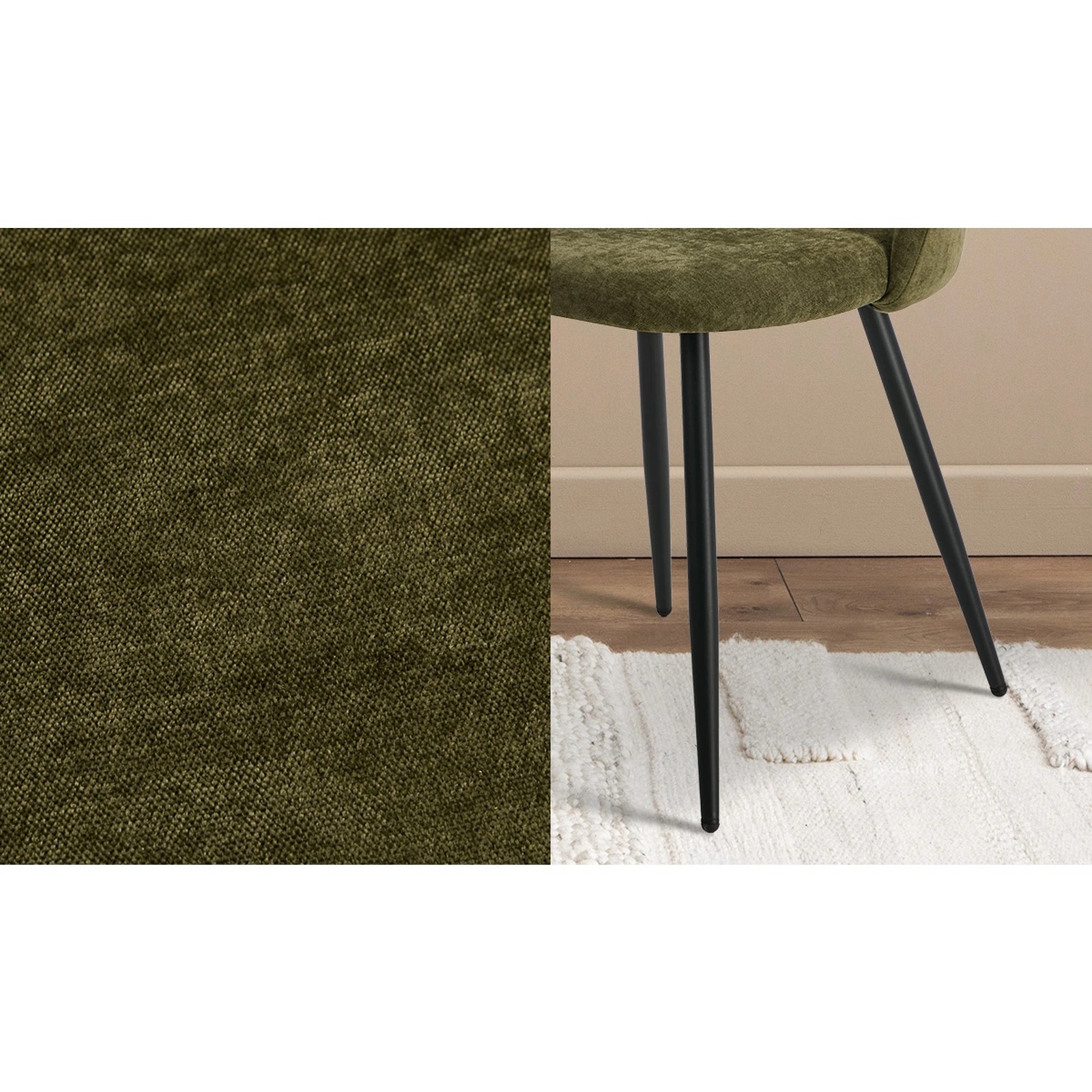 6 Oikiture 2x Dining Chairs Accent Chair Armchair Kitchen Upholstered Linen - Green, 6 of 9