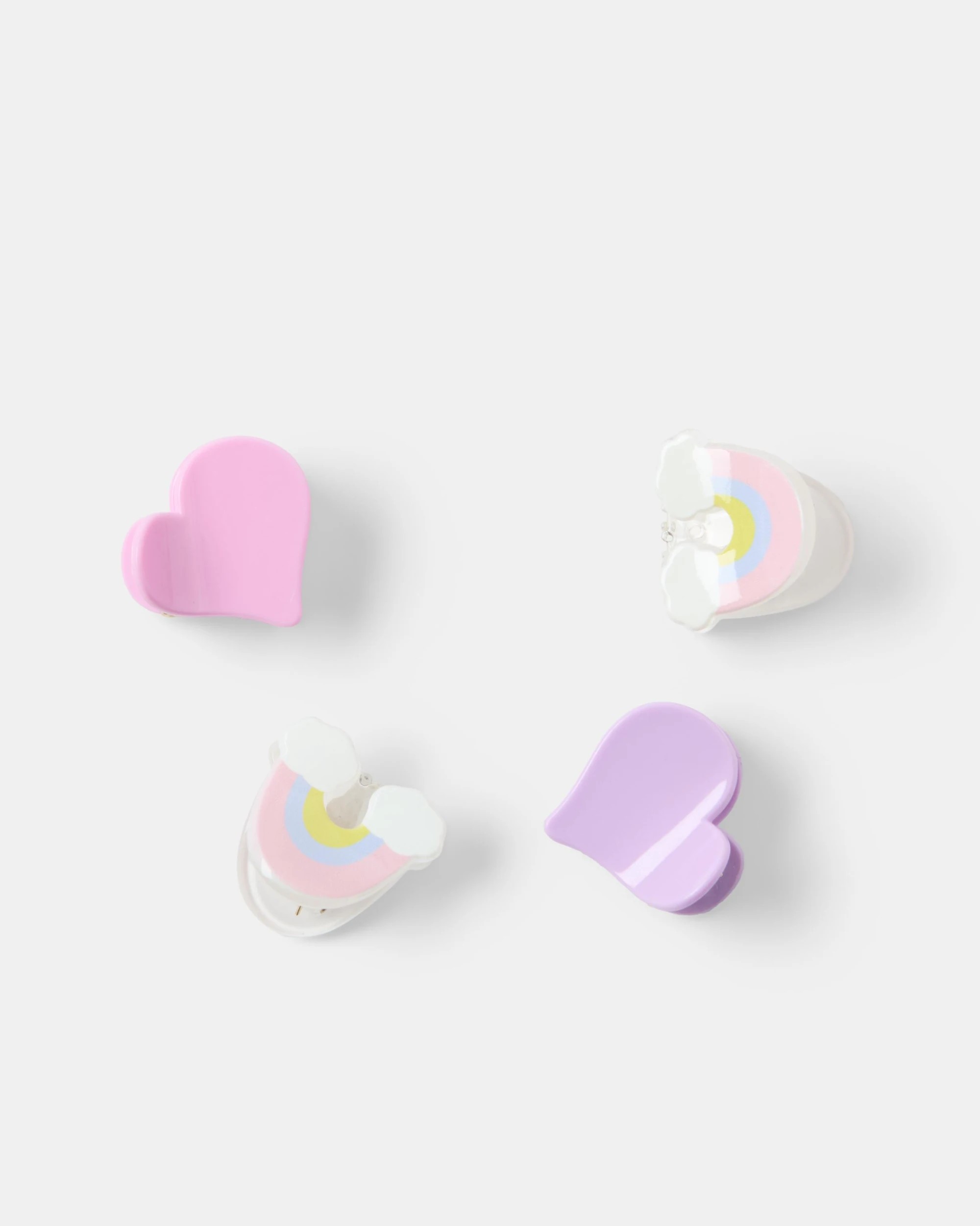 2 4 Pack Mini Unicorn and Heart Claw Hair Clips, 2 of 3