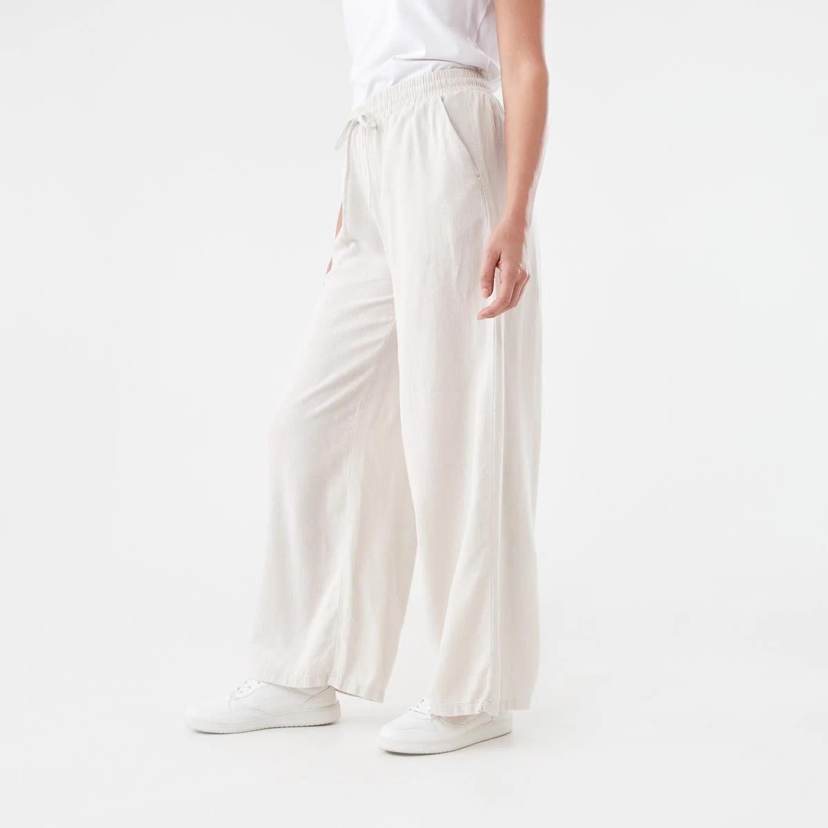 2 Linen Blend Wide Leg Pants NATURAL BEIGE, 2 of 5