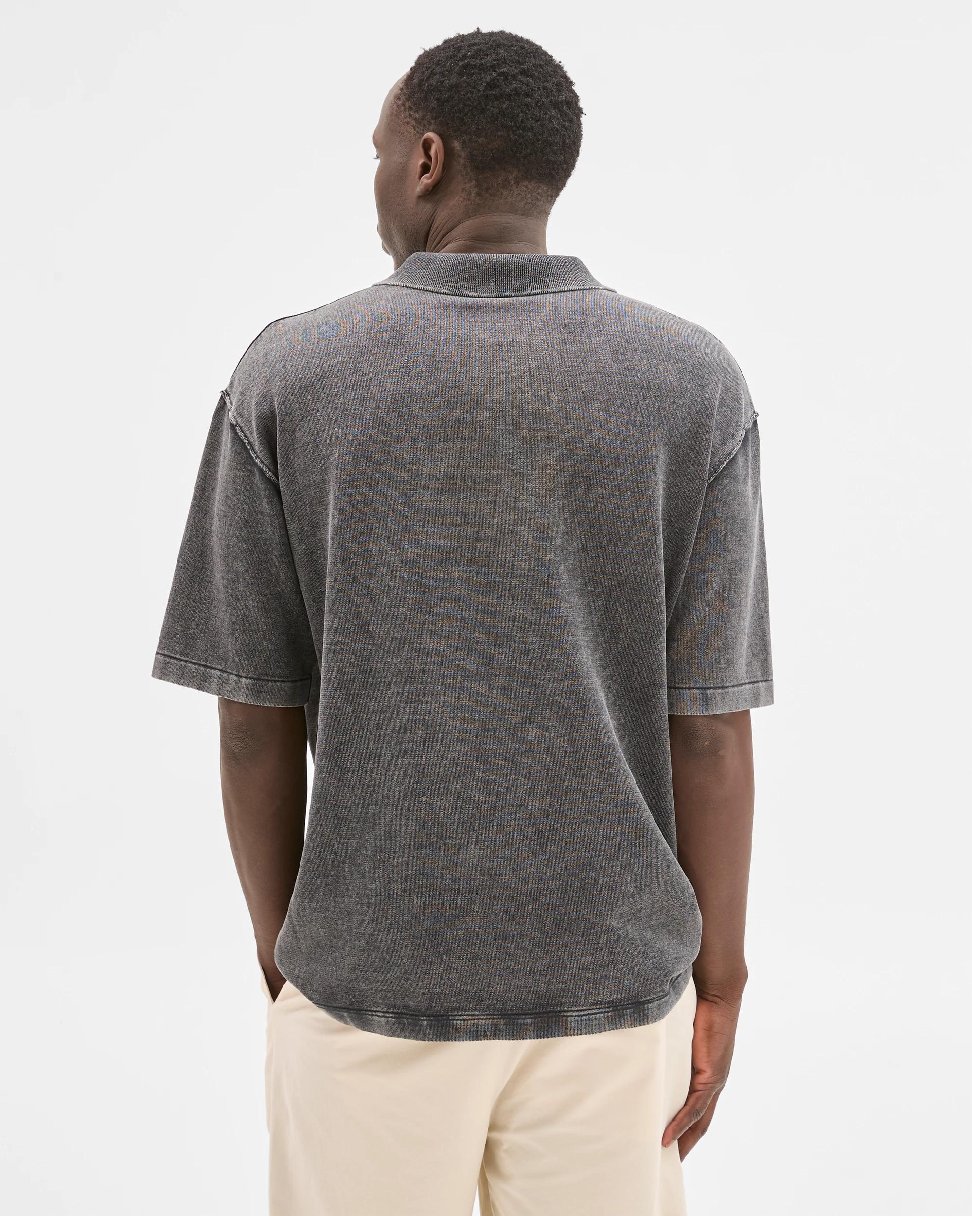 3 Commons Australian Cotton Knit Polo Top WORN BLACK, 3 of 6