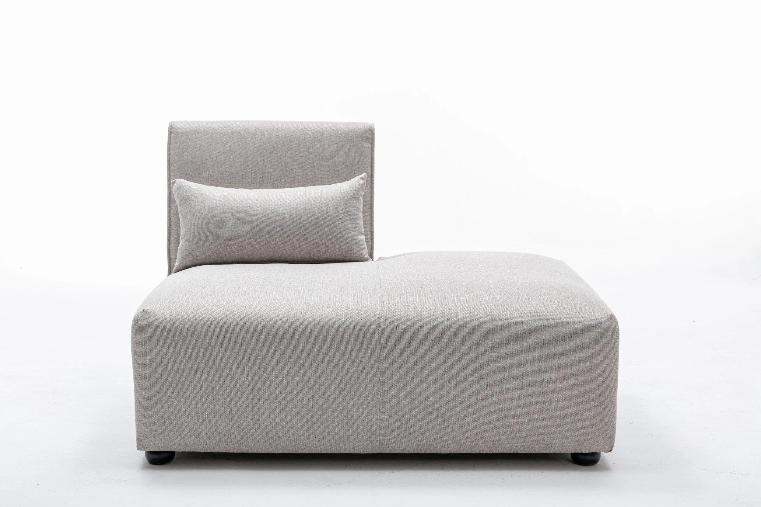 7 Foret 5 Seater Sofa Modular Corner Lounge Couch Fabric Right Chaise Beige, 7 of 9
