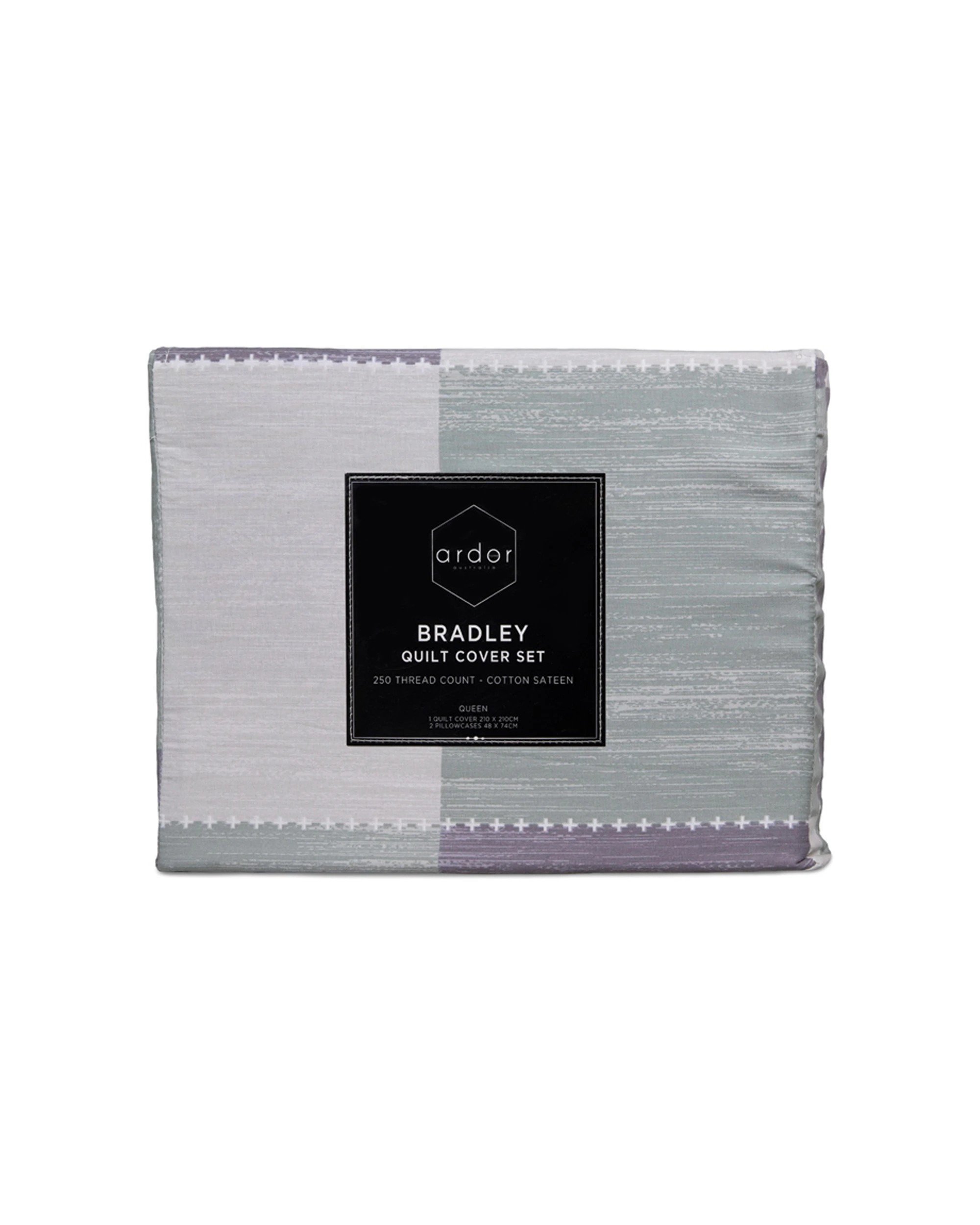 3 Ardor Bradley Queen Quilt Cover Set Cotton Bedding Pillowcase Check Pattern
 - Queen Bed, 3 of 3