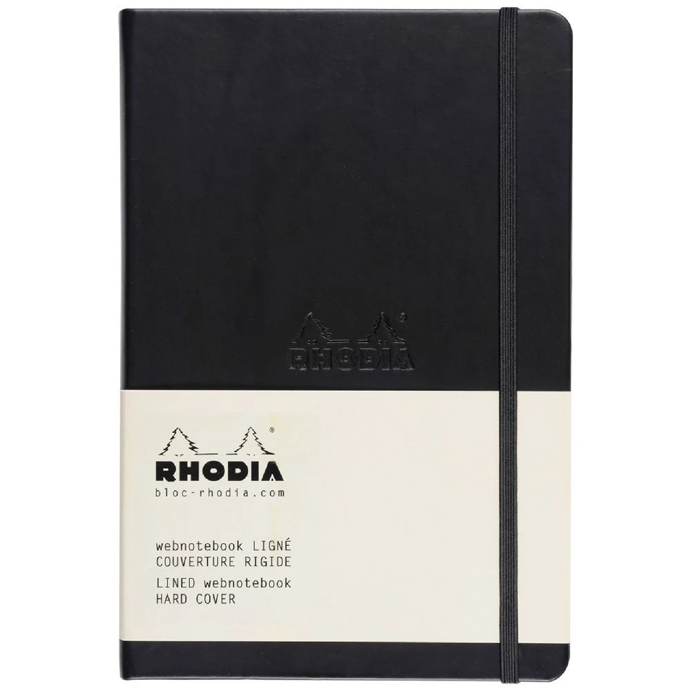 1 Rhodia Webbie A5 Lined Notebook Black 192 Pages, 1 of 6