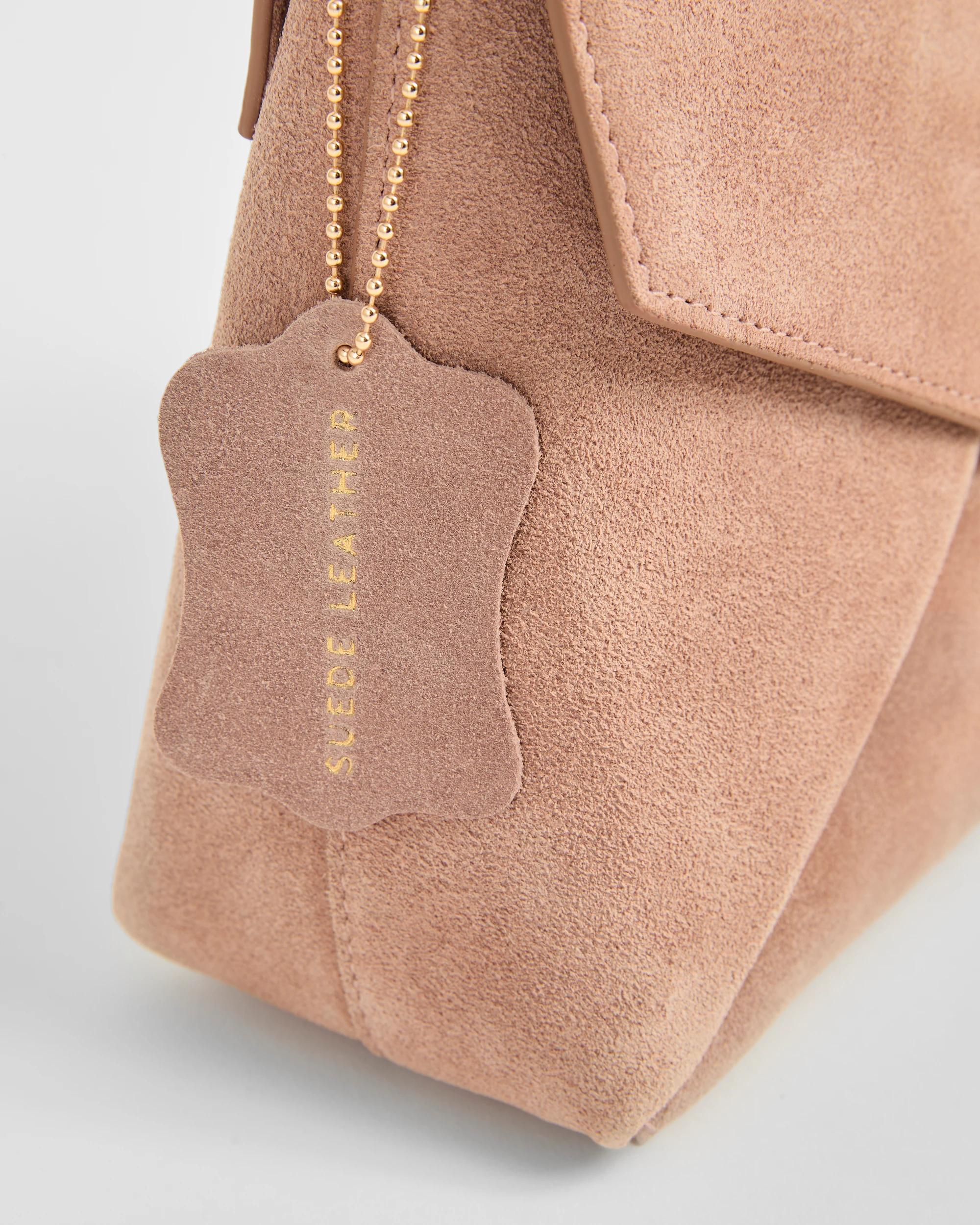 3 Target Accessories Premium Suede Leather Envelope Crossbody Bag PINK SALT, 3 of 4