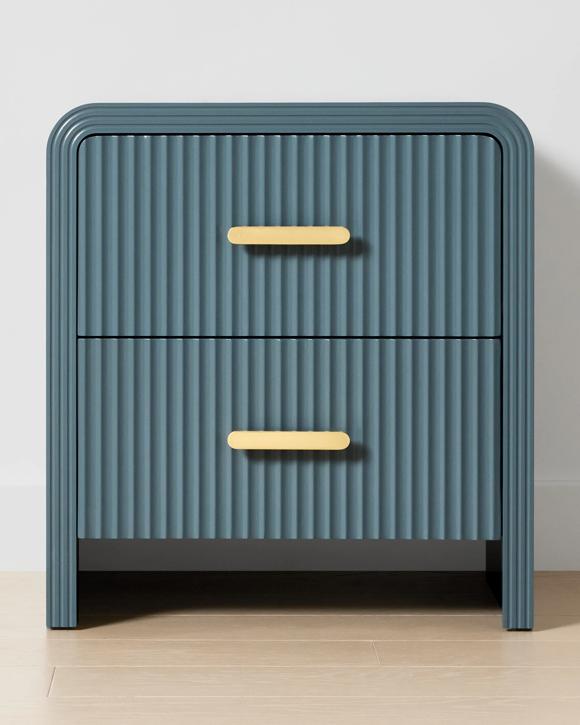 Luna 2 Drawer Bedside Table - Blue